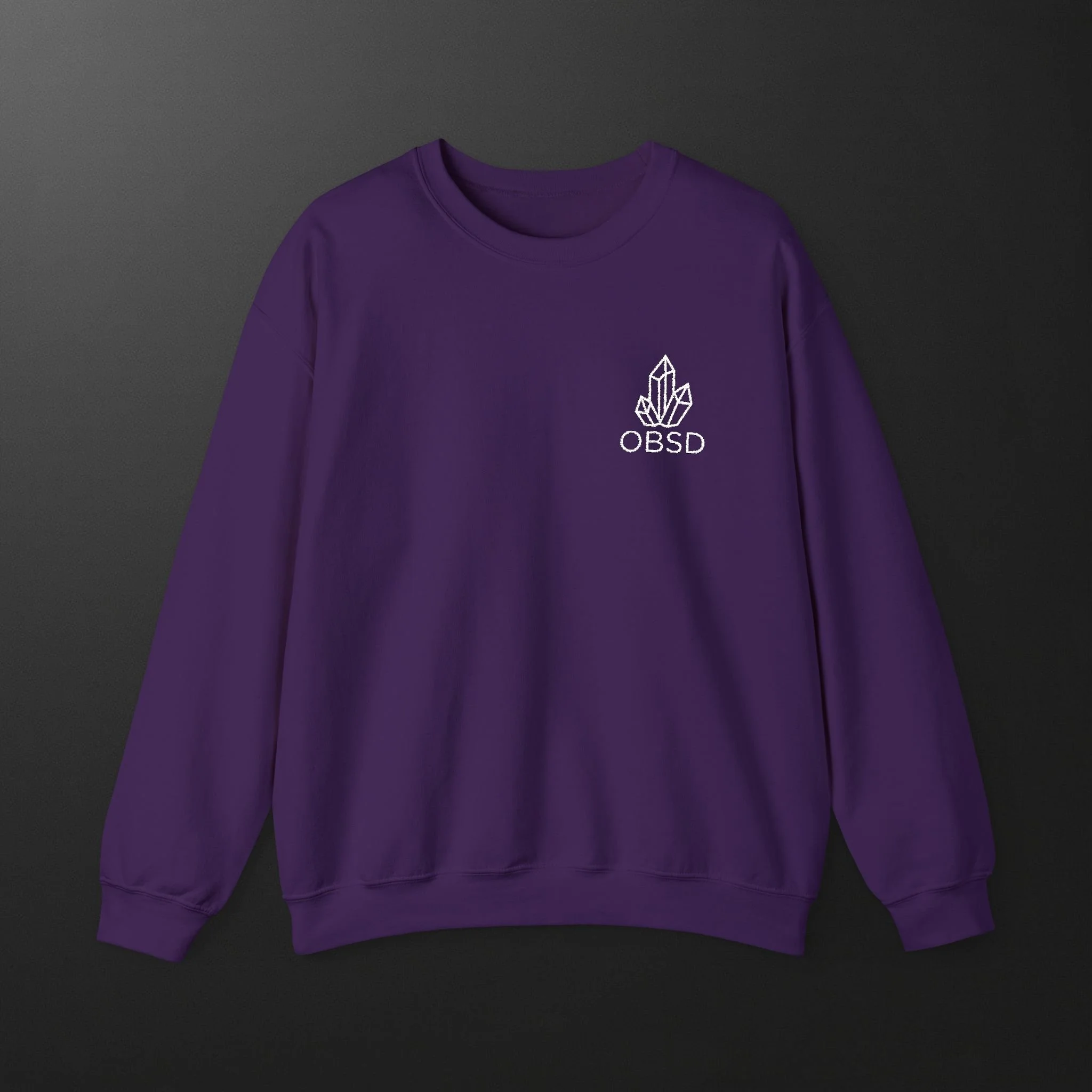 OBSD Unisex Heavy Crewneck Sweatshirt - White Embroidery