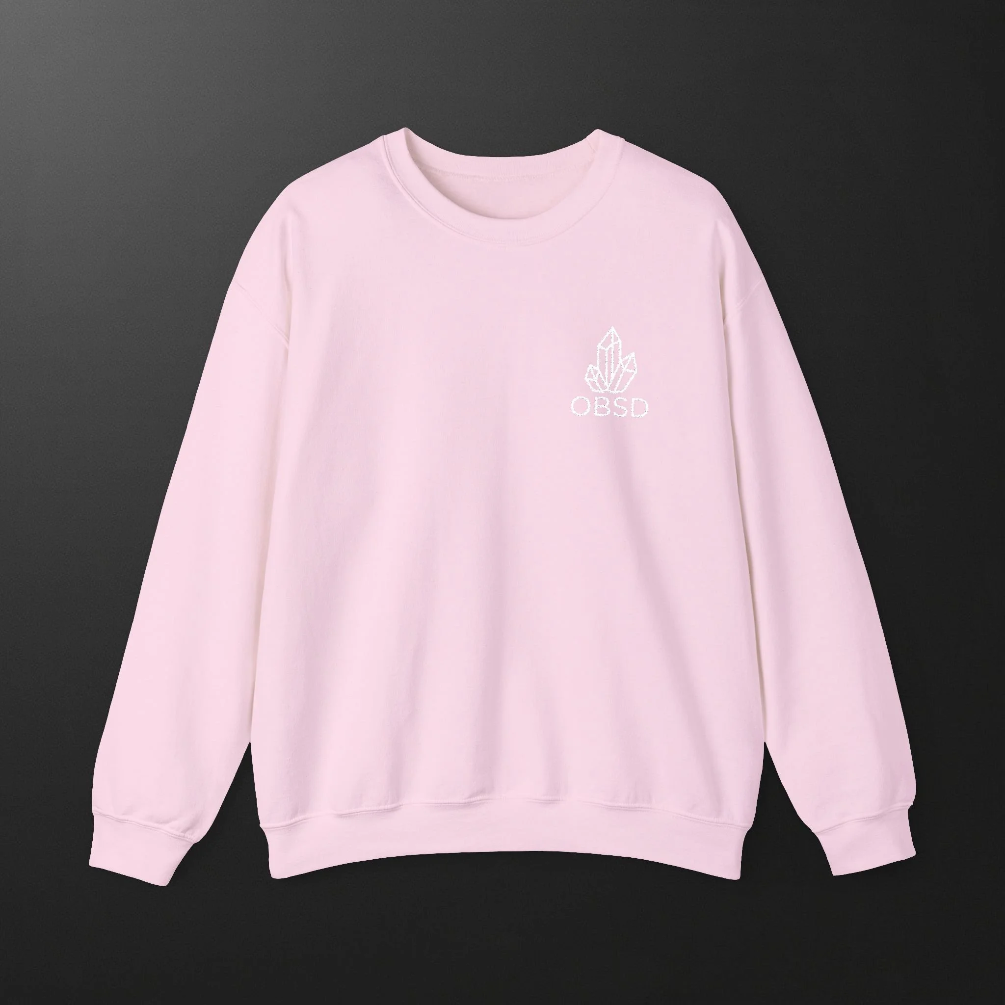 OBSD Unisex Heavy Crewneck Sweatshirt - White Embroidery