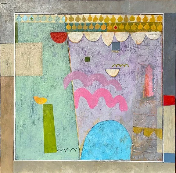 Here for Hours.
Acrylic paint on wooden board. 60 x 60 x 4 cm