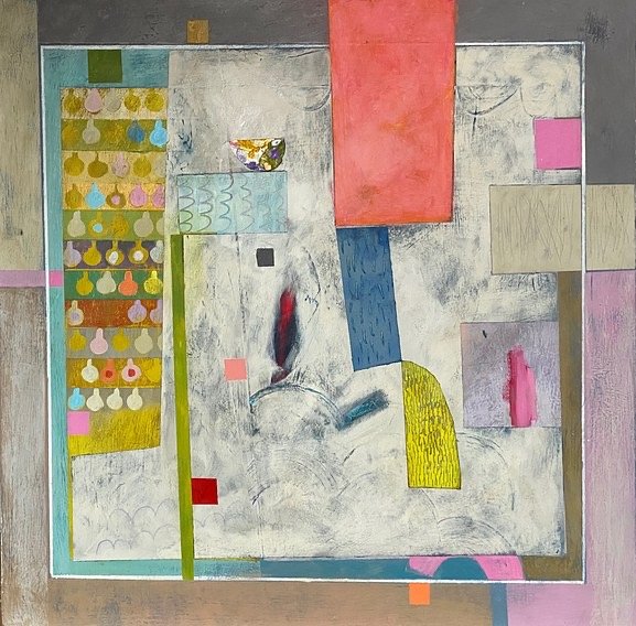 Do Not Disturb.
Acrylic and found objects on wooden panel. 60 x 60cm