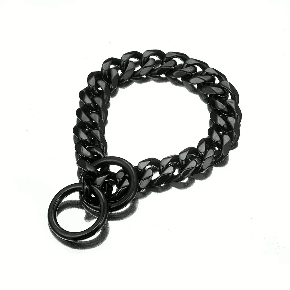 Black Cuban Link Dog Collar-Slip Chain