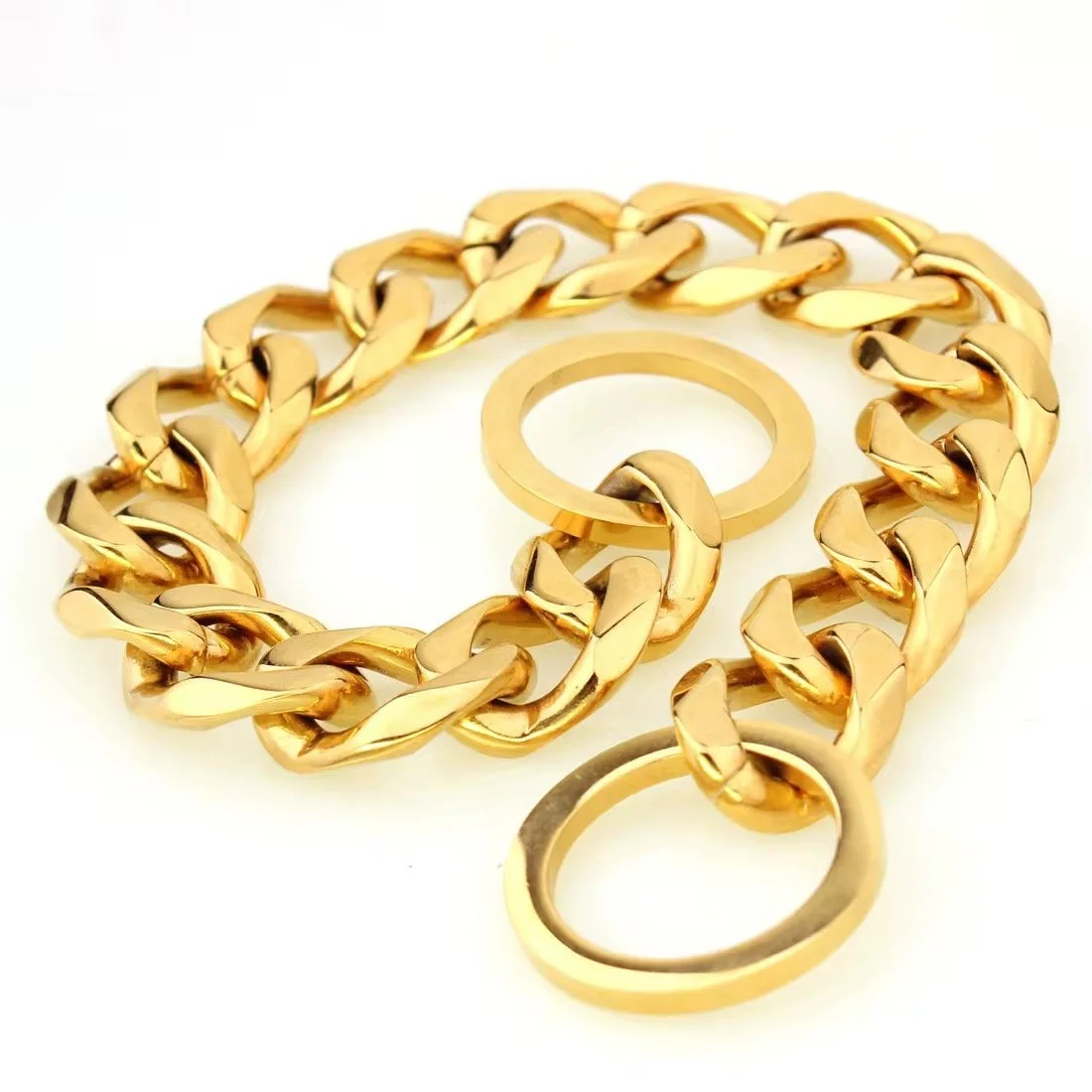 Gold Cuban Link Dog Collar-Slip Chain
