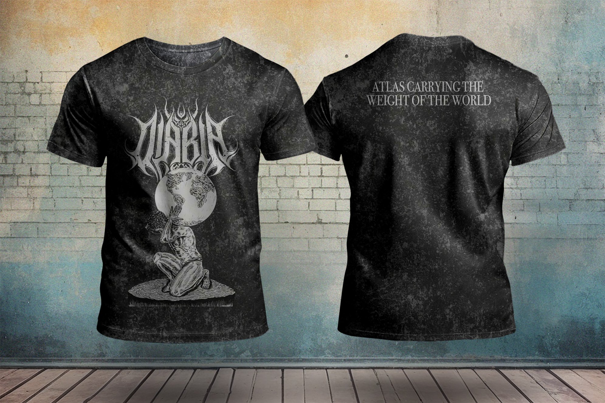 Atlas Carrying the Weight of the World Mineral Wash T-Shirt