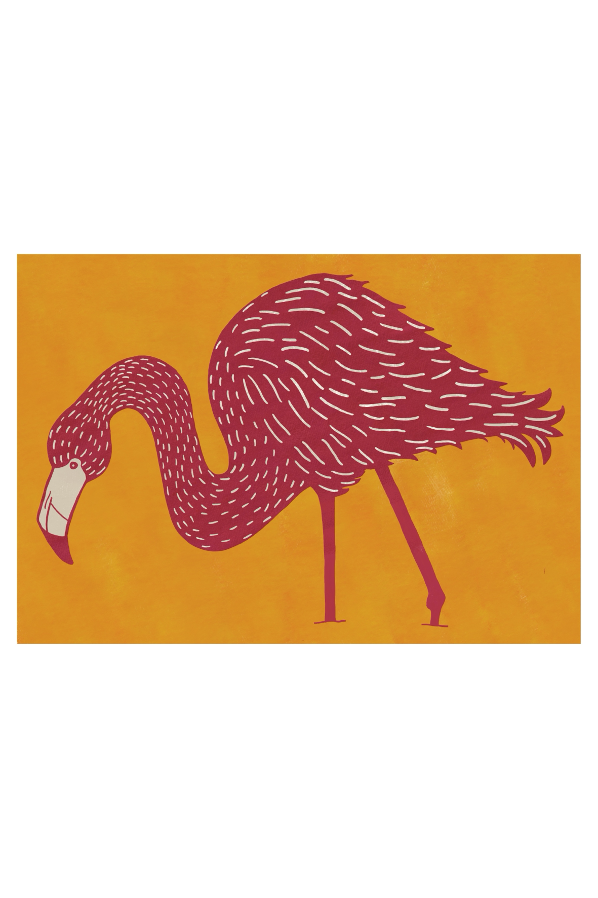 Flamingo Folk Art Print