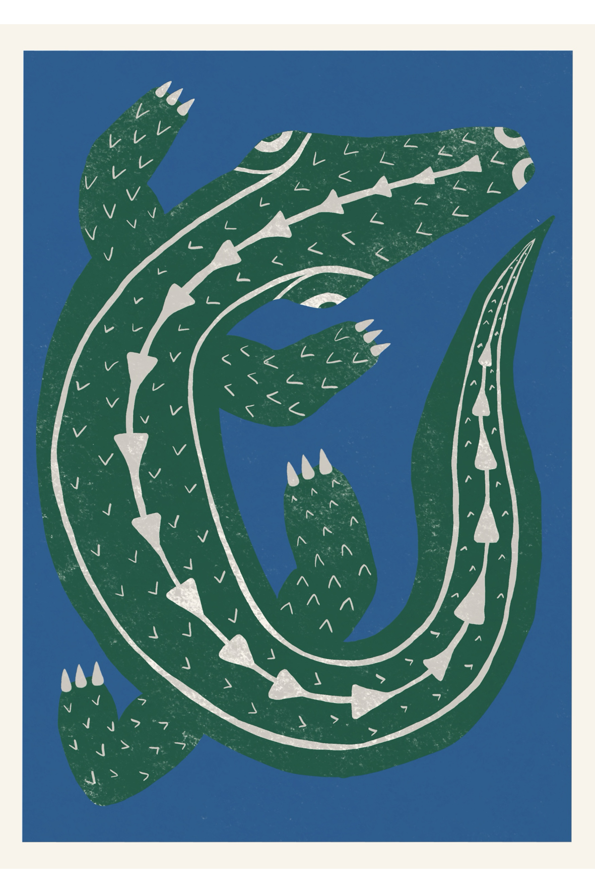 Crocodile Folk Art Print