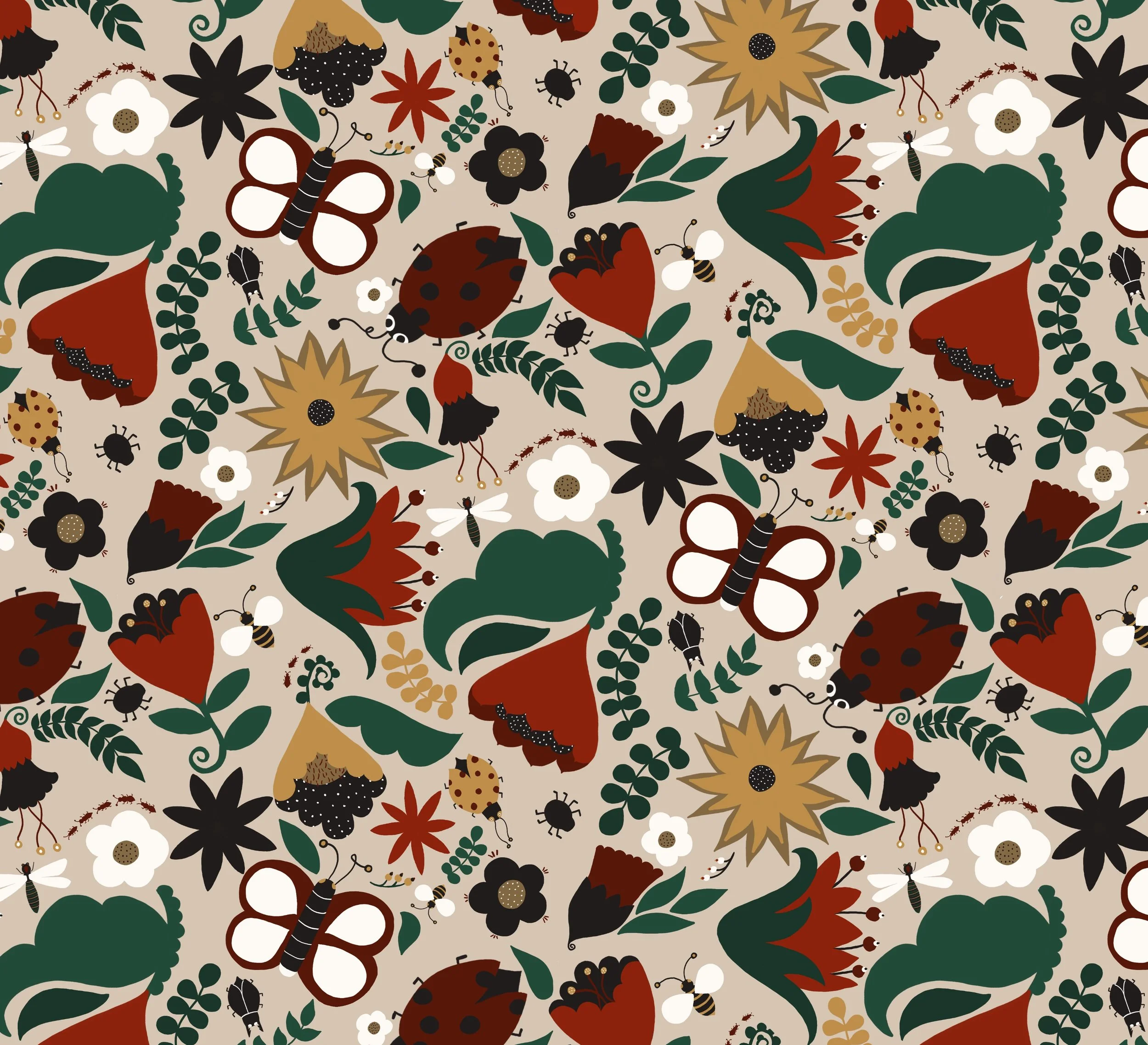 Bold floral pattern collections