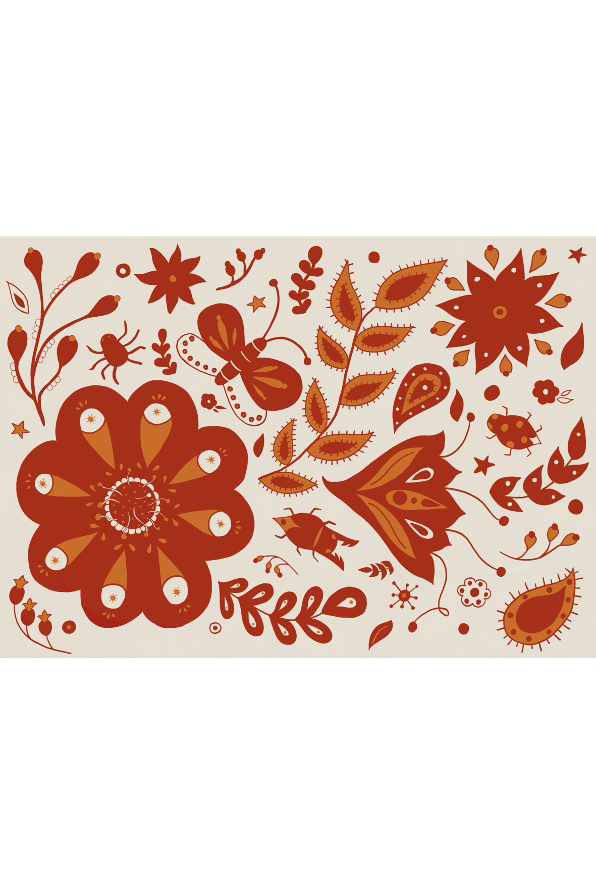 Rust Wildflower Greeting Card