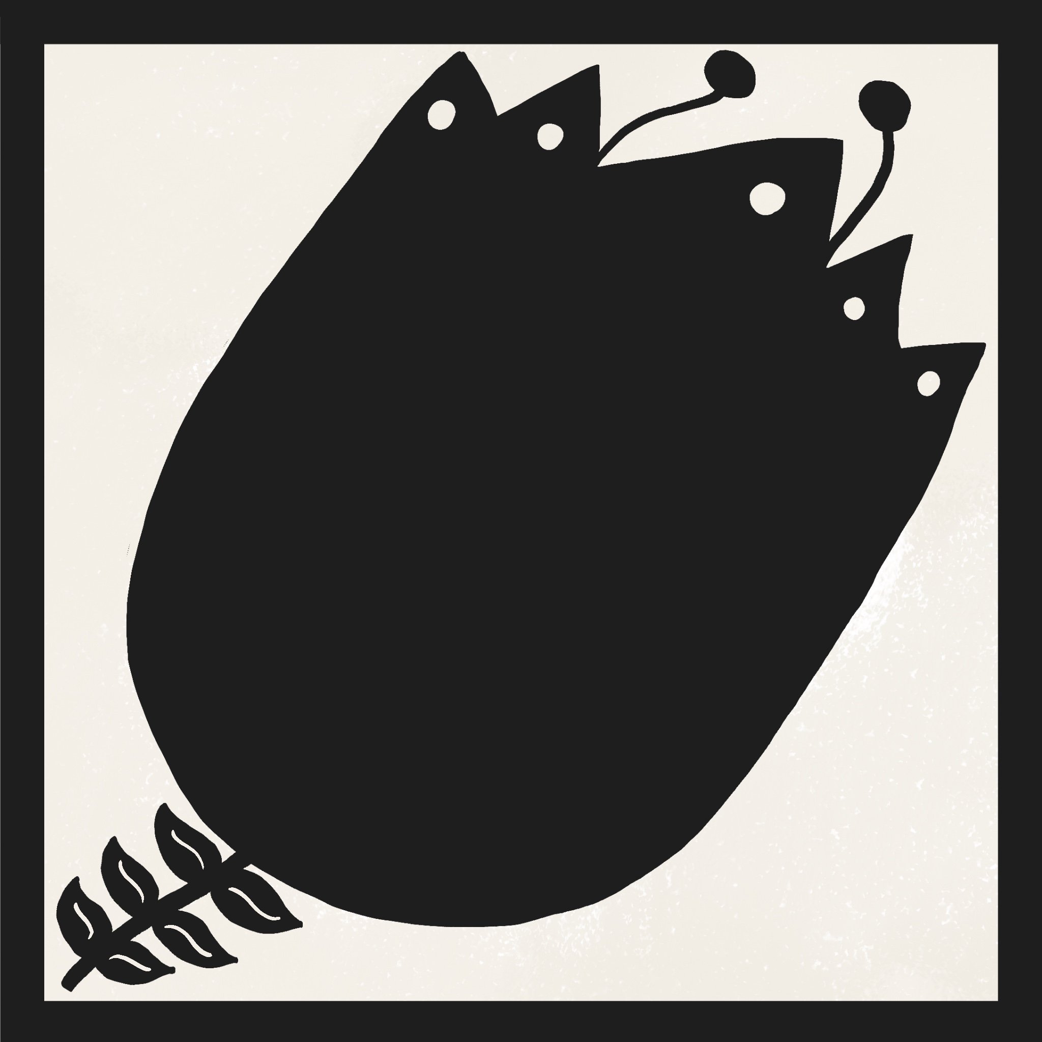 Black silhouette of a wheat stalk and a stylized wheat sheaf on a white background.