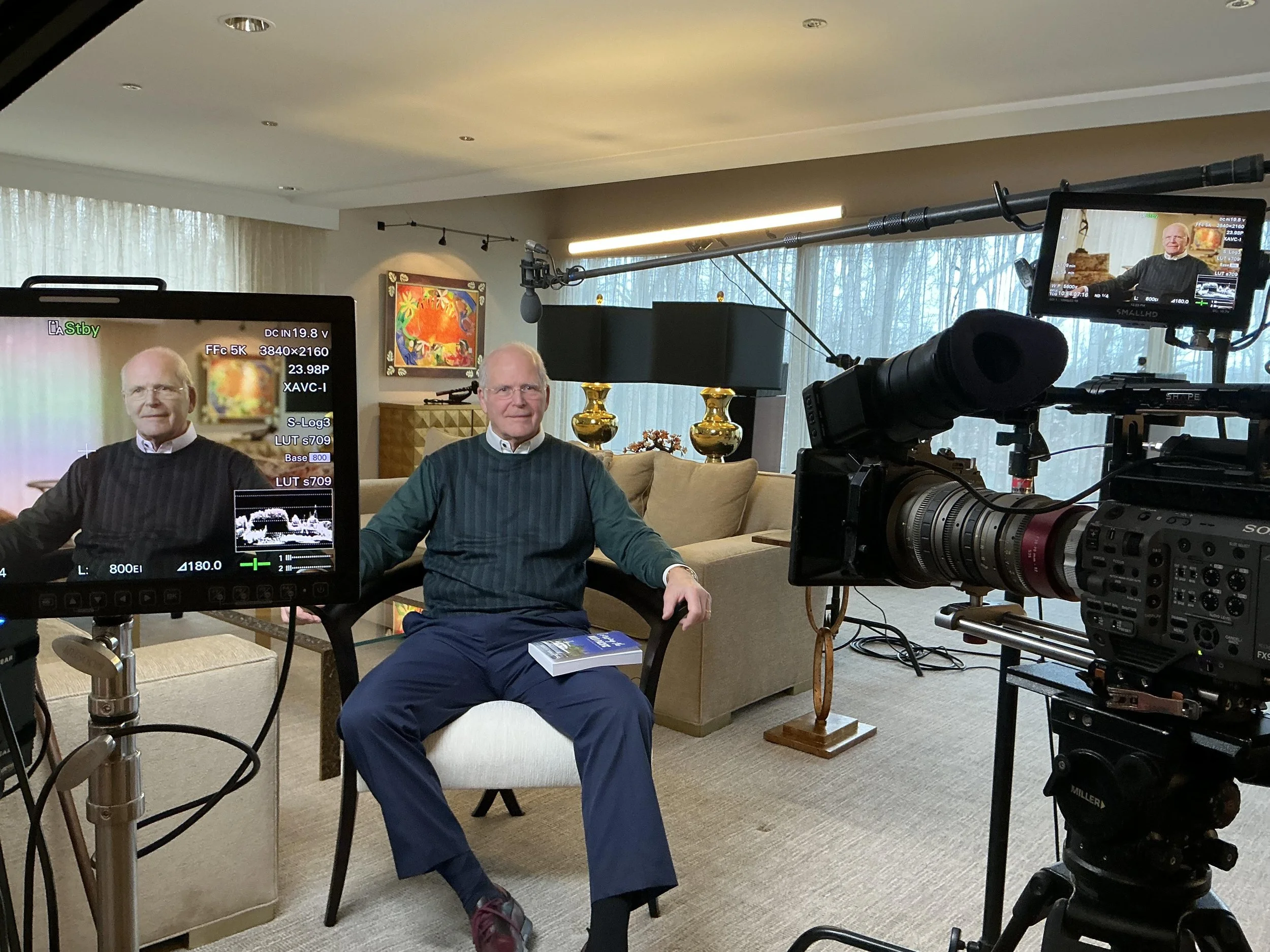 Behind the Scenes image from Robert Tisch's interview shoot. Videographer: Peter Braswell