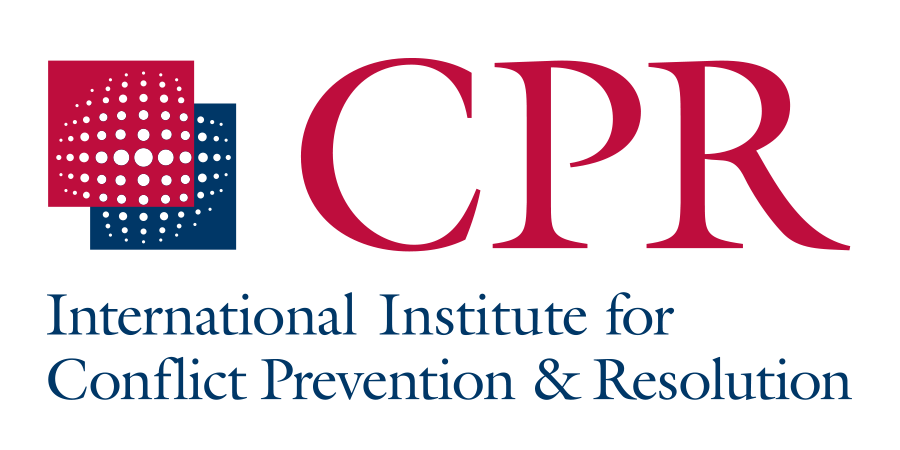 Logo of the International Institute for Conflict Prevention & Resolution with the acronym 'CPR' and a red and blue graphic.