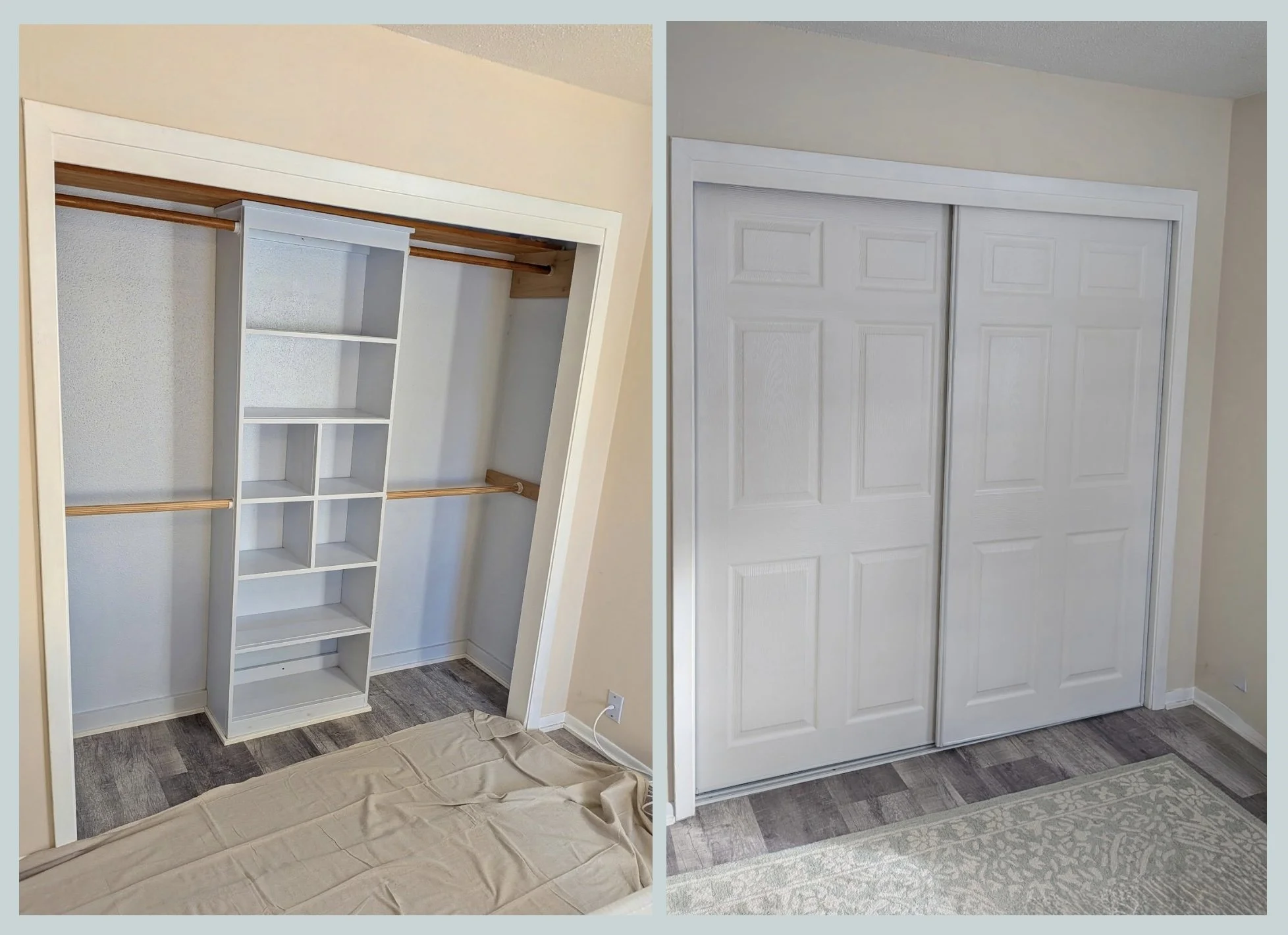 Before and after - custom adjustments made for a clean fit and smooth operation.