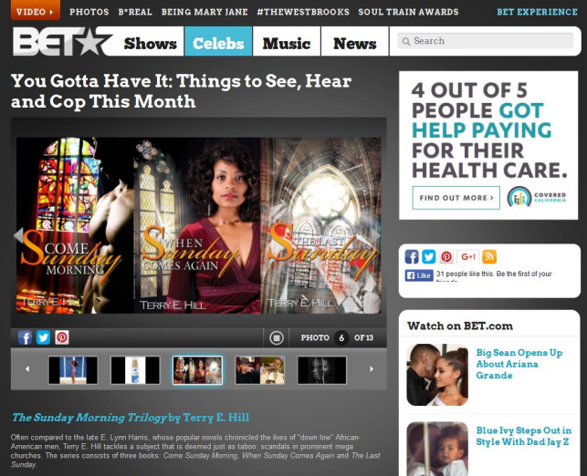 BET Website Advertisement