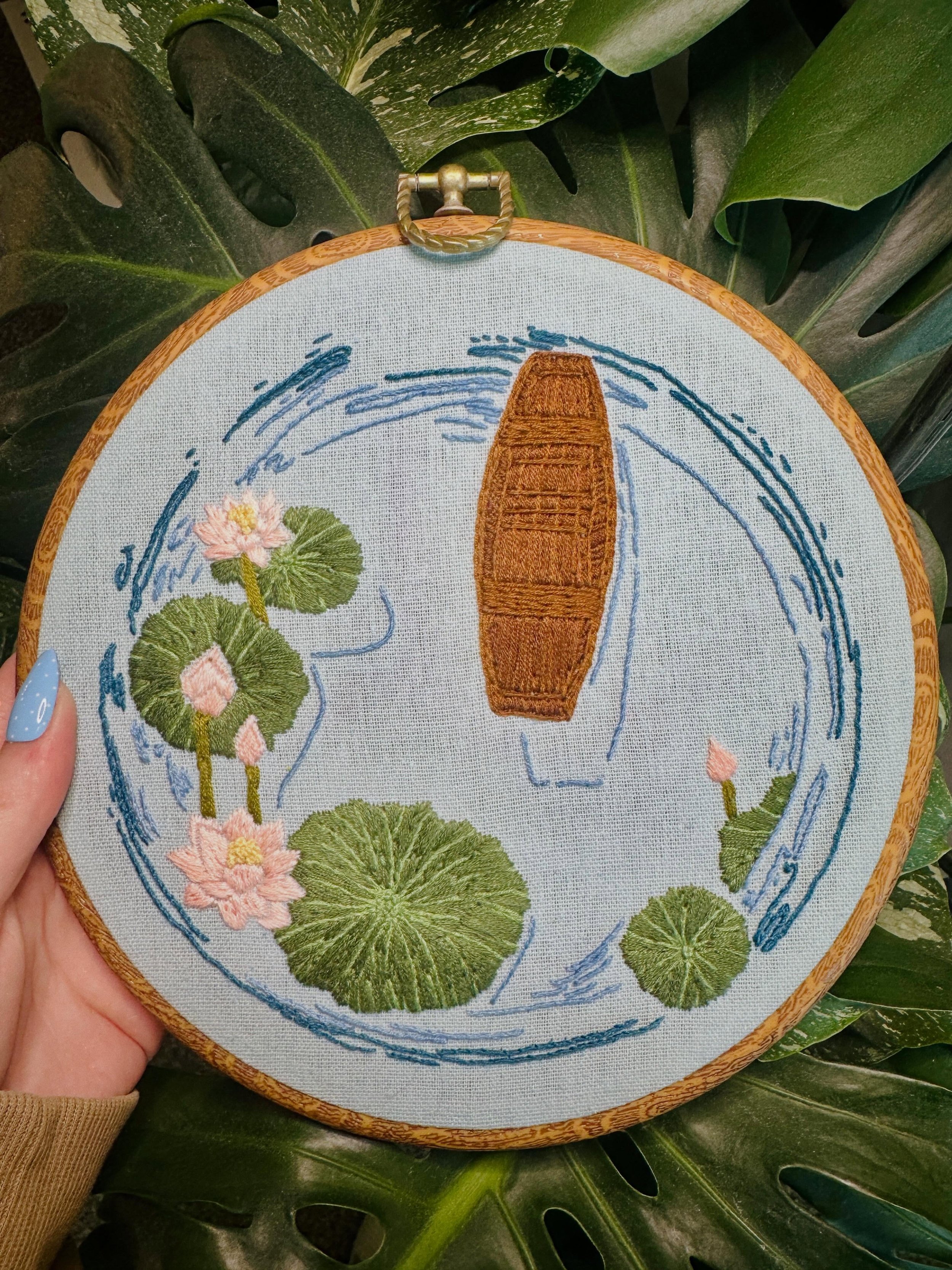🛶 Tranquil Pond 🌸

I put this off for so long because of the boat. Turns out the boat was the easiest and quickest part&hellip;
.
.
.
.
#embroidery #crafts #hobbies #embroideryart #handmade