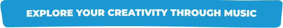 Blue banner with white text that says 'Explore your creativity through music'.