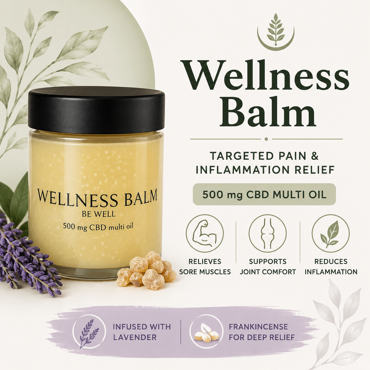 WELLNESS BALM 4 oz. 500 mg CBD multi oil