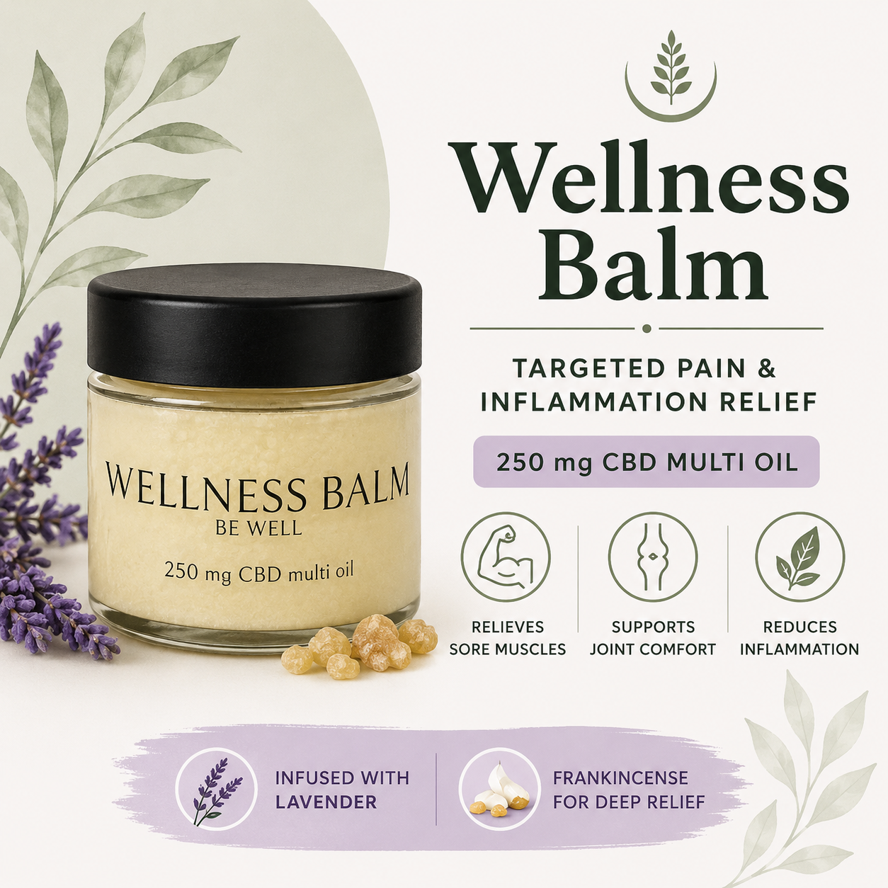 WELLNESS BALM 2 oz. 250 mg CBD multi oil
