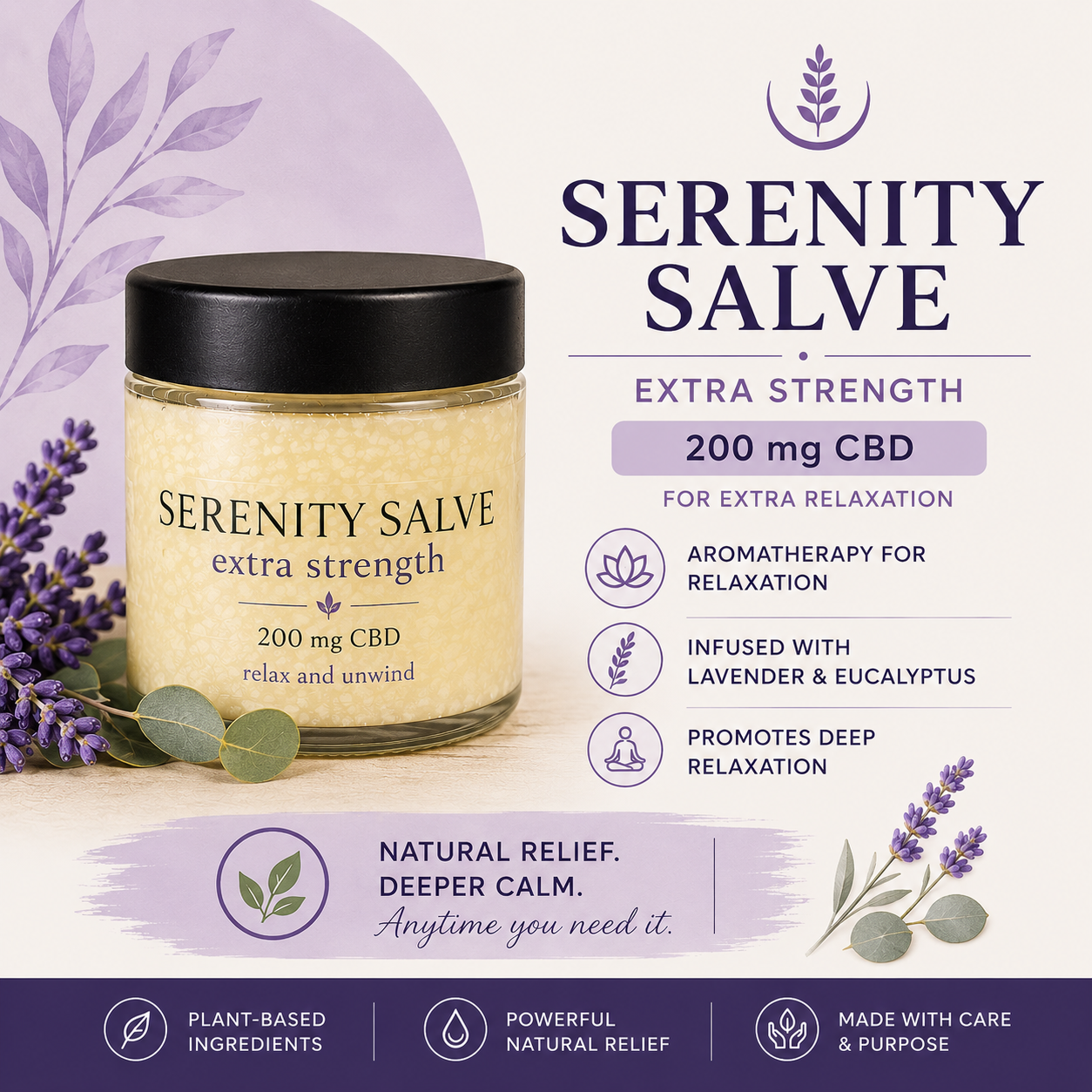SERENITY SALVE Extra Strength 200 mg CBD 4 oz.