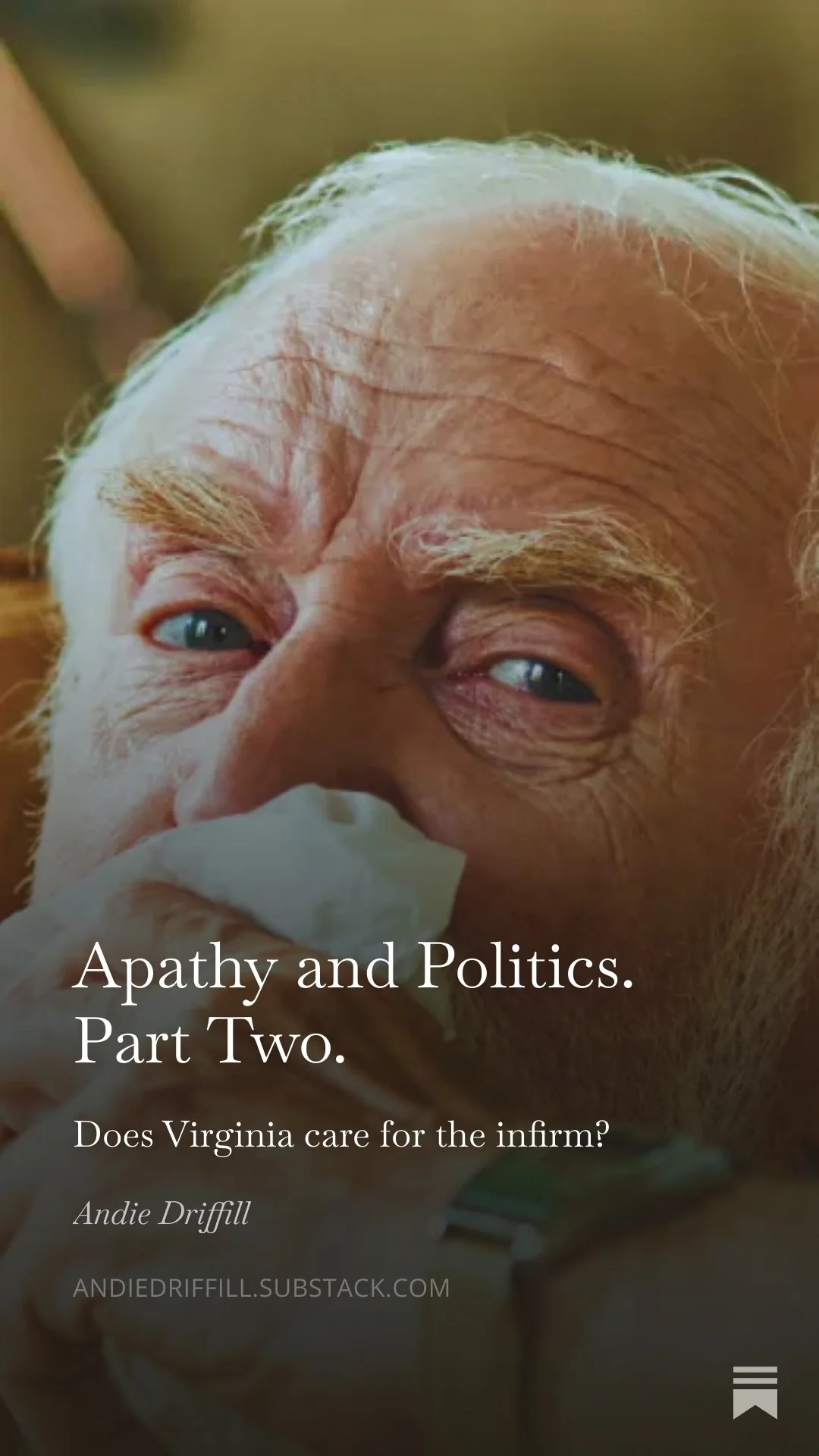 Senior sick and in care