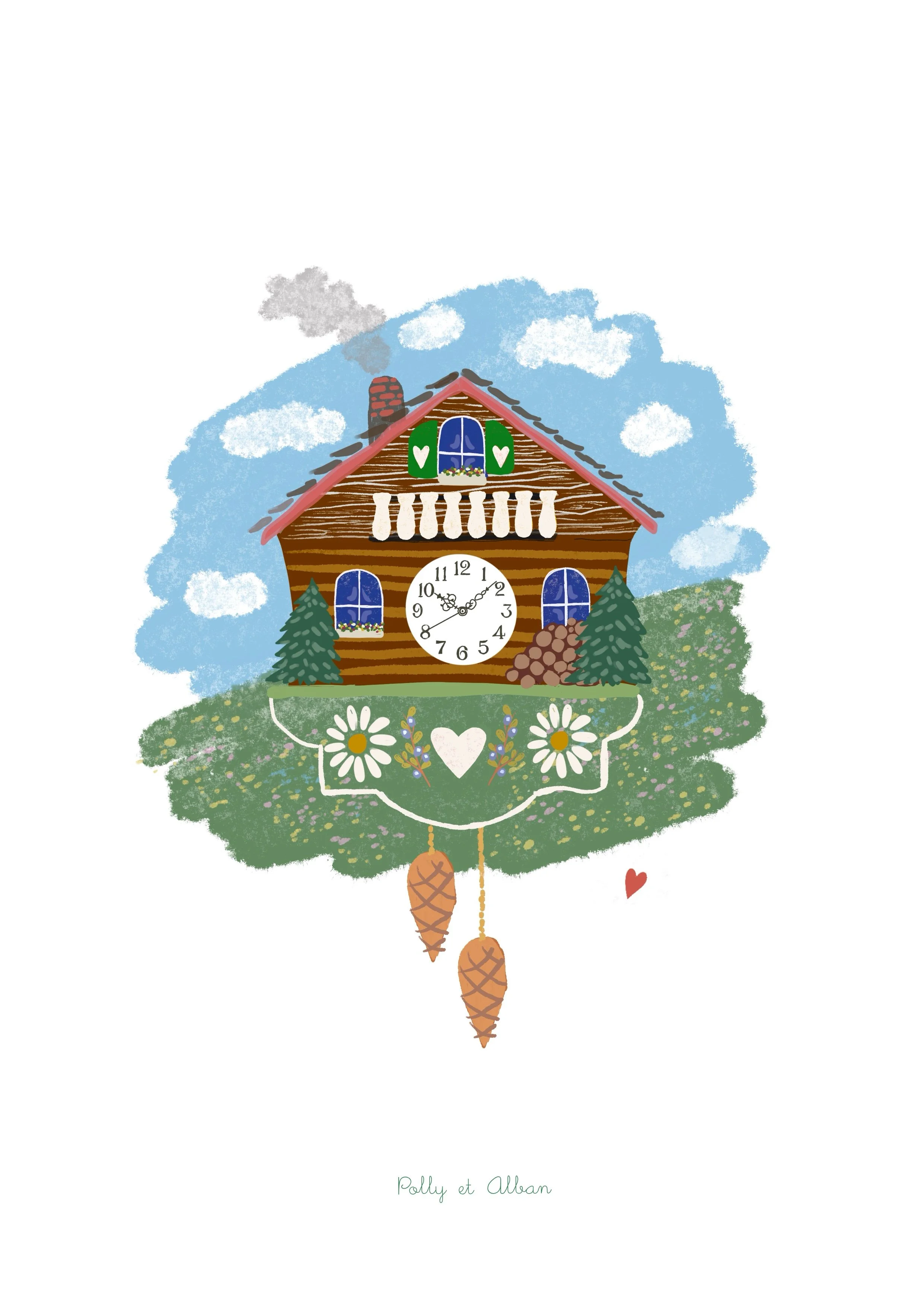 Affiche Horloge Printemps