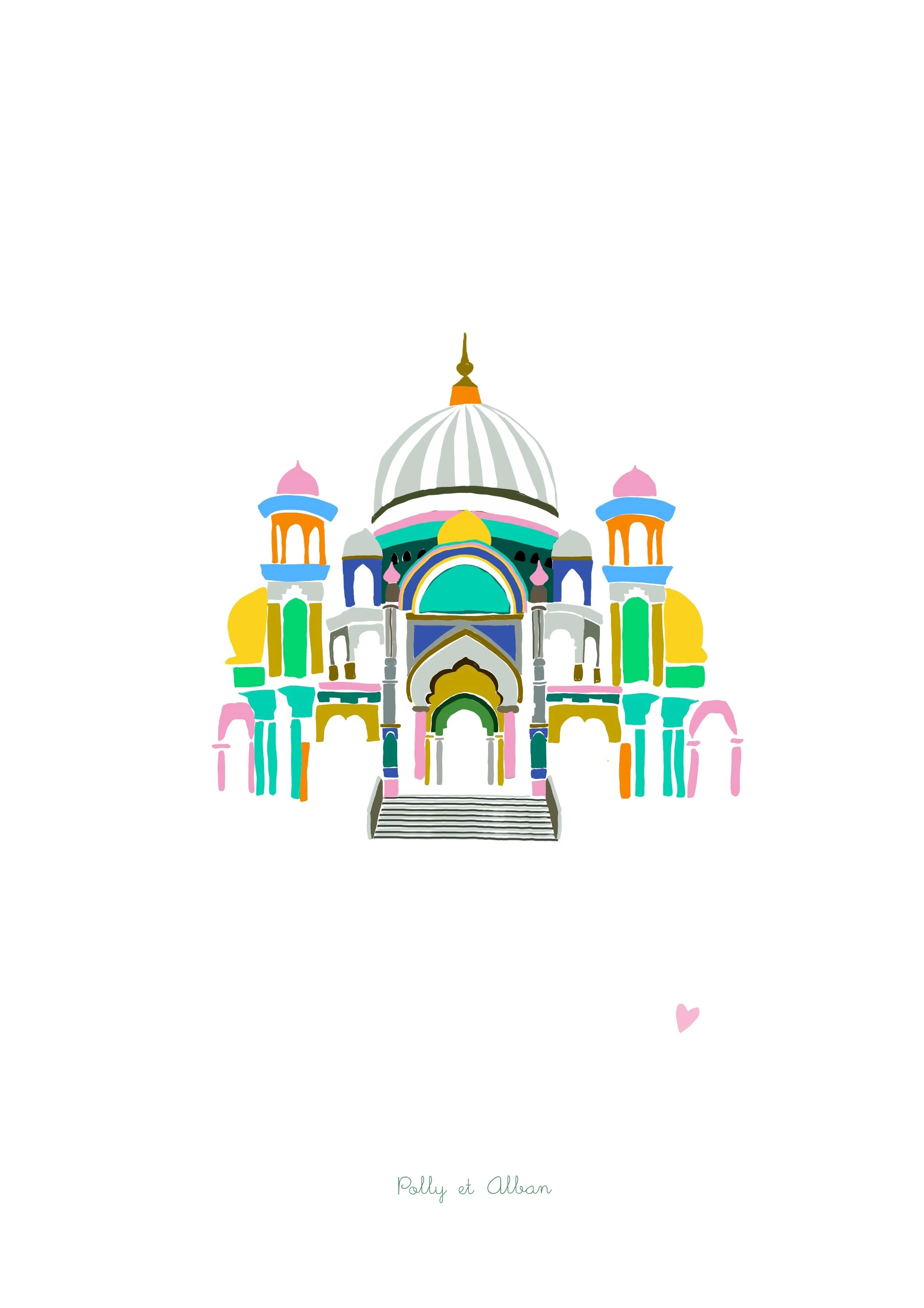 Affiche Temple coloré