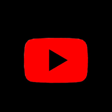 YouTube play button logo with red triangle inside a white rounded rectangle and black background.