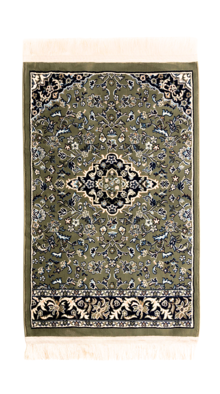 tapis de prière Rawdah pour adultes inspirés par les motifs architecturaux islamiques et la sérénité de Médine.