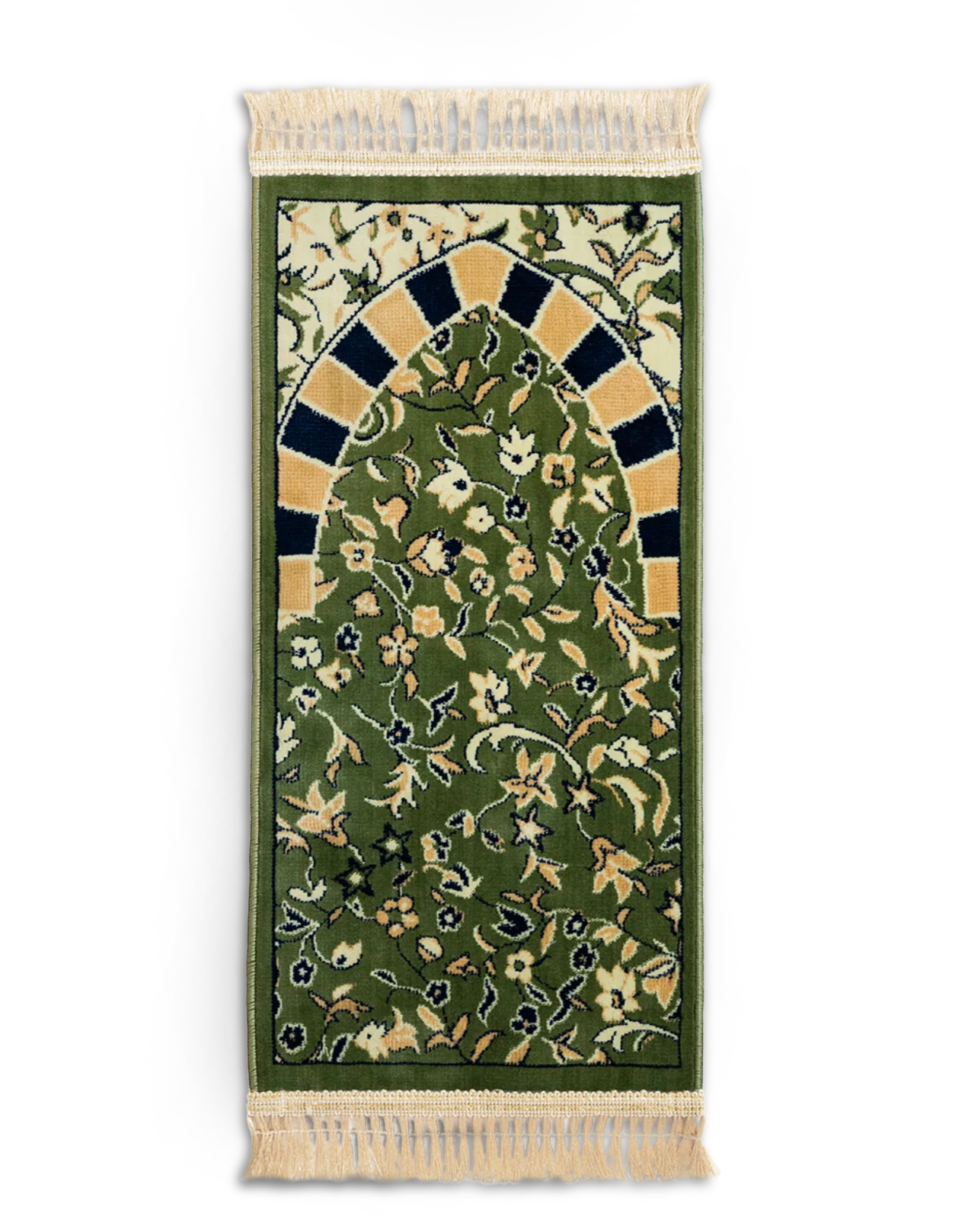 tapis de prière Rawdah pour enfants inspirés par les motifs architecturaux islamiques et la sérénité de Médine.