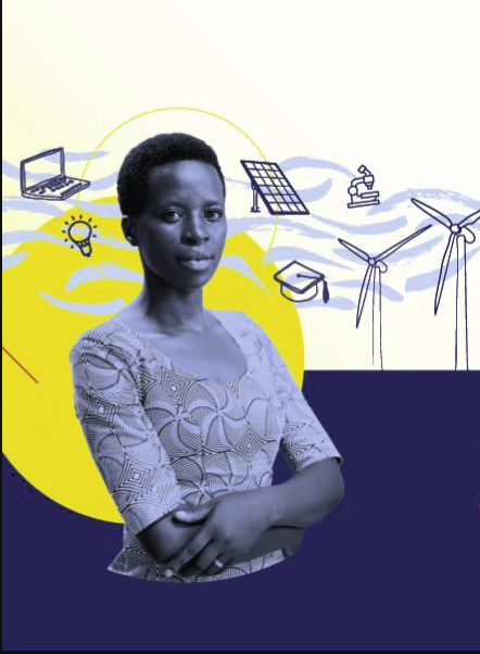 Woman standing in confidence with her arms crossed over a background of various forms of energy systems