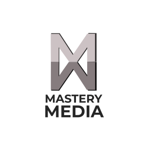 Mastery Media logo with a stylized 'M' above the text 'Mastery Media' displayed in black.