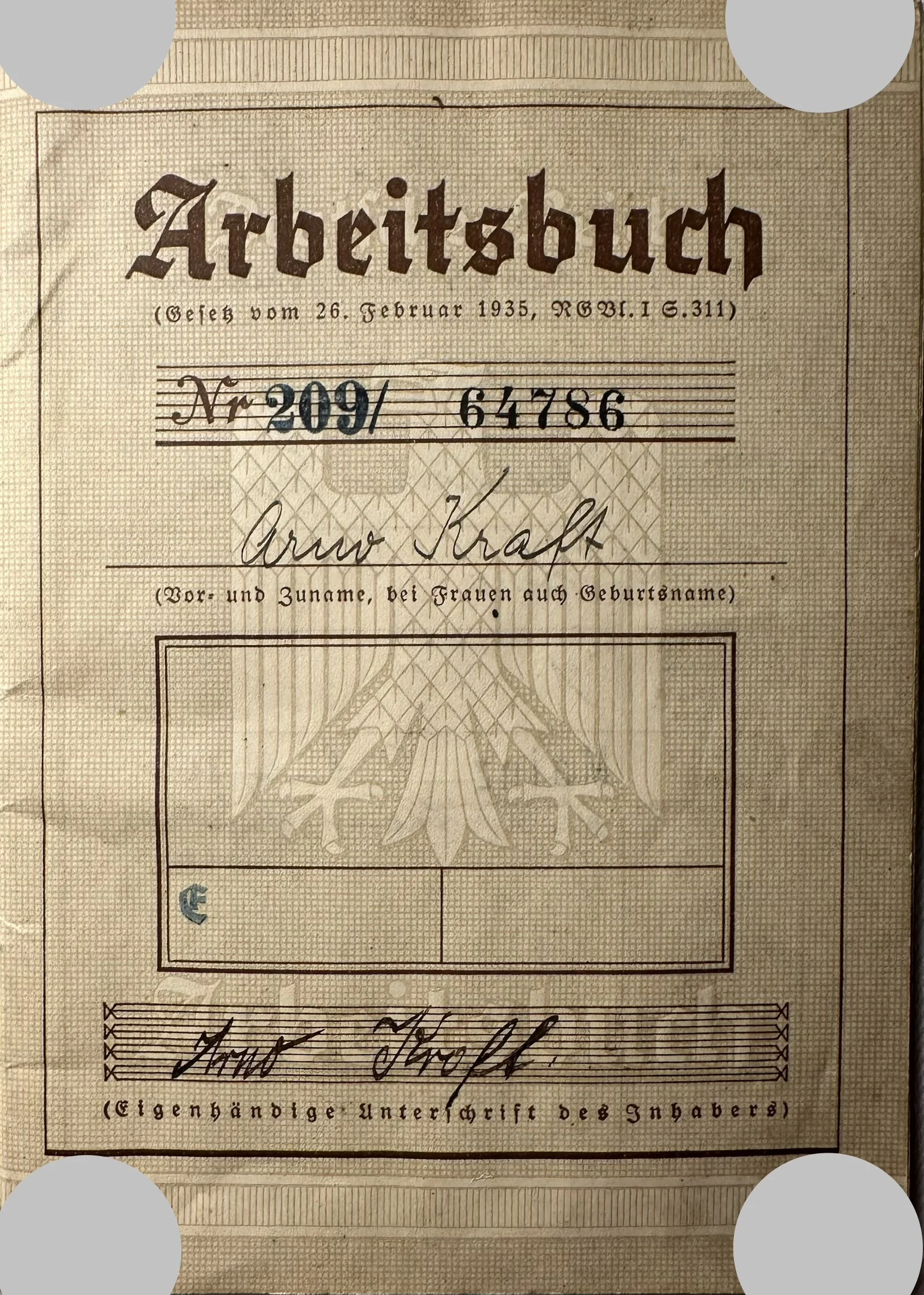 Arbeitsbuch viele Einträge