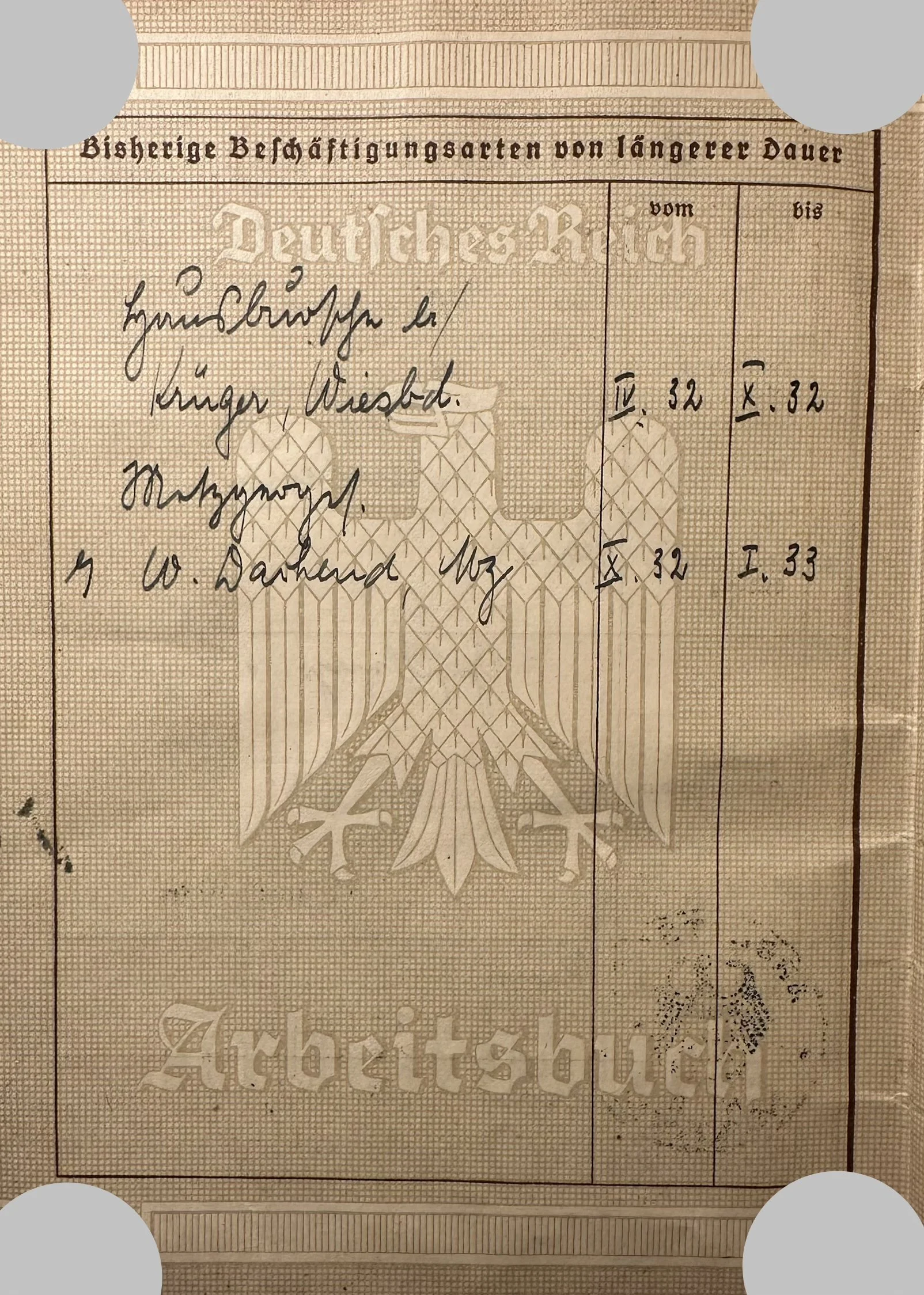 Arbeitsbuch viele Einträge