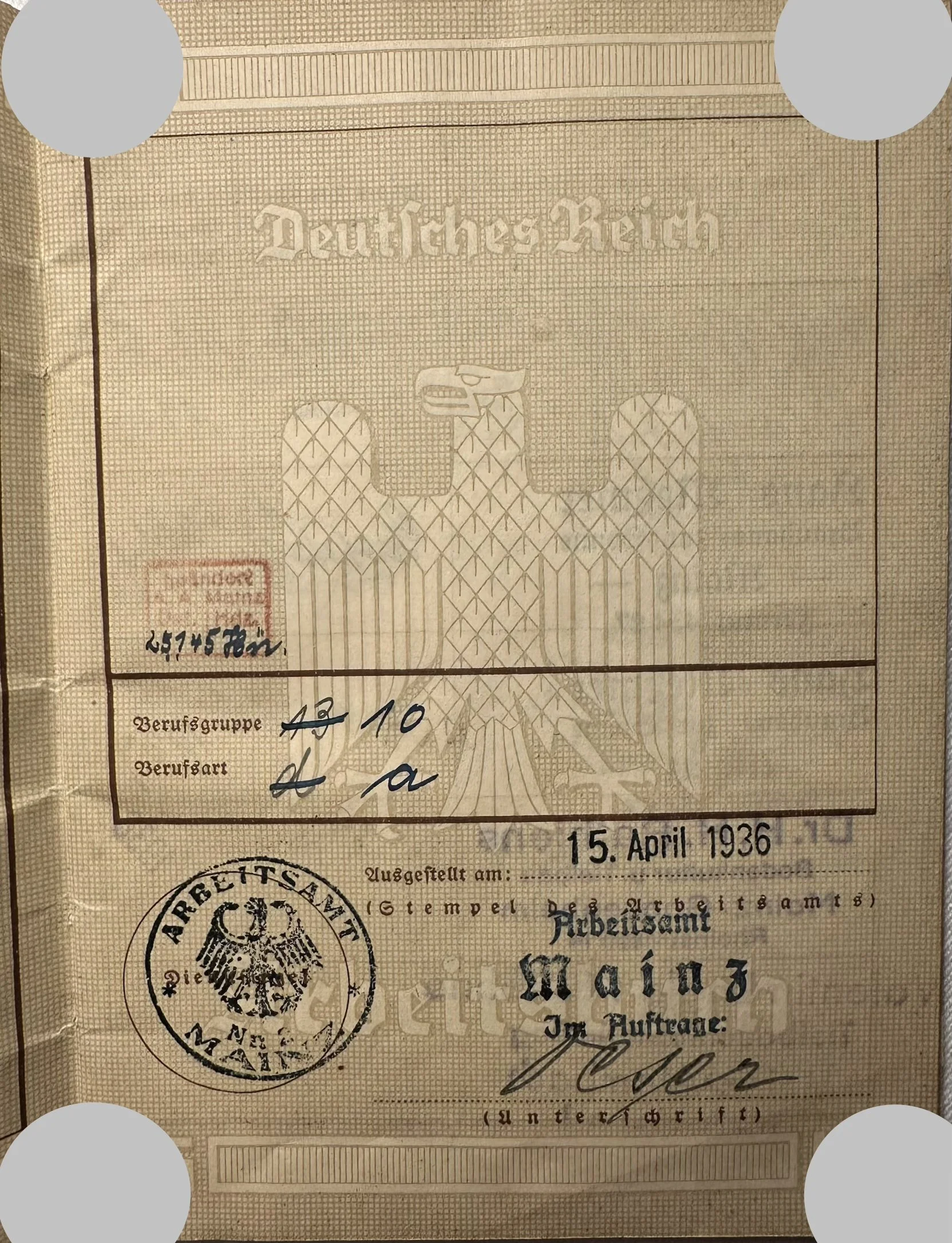Arbeitsbuch viele Einträge