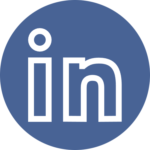 LinkedIn logo with blue background and white lowercase letters 'in'