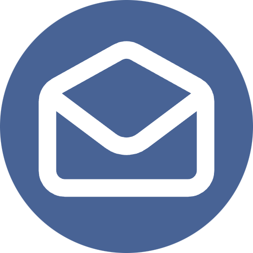 Email icon with a white envelope inside a blue circle