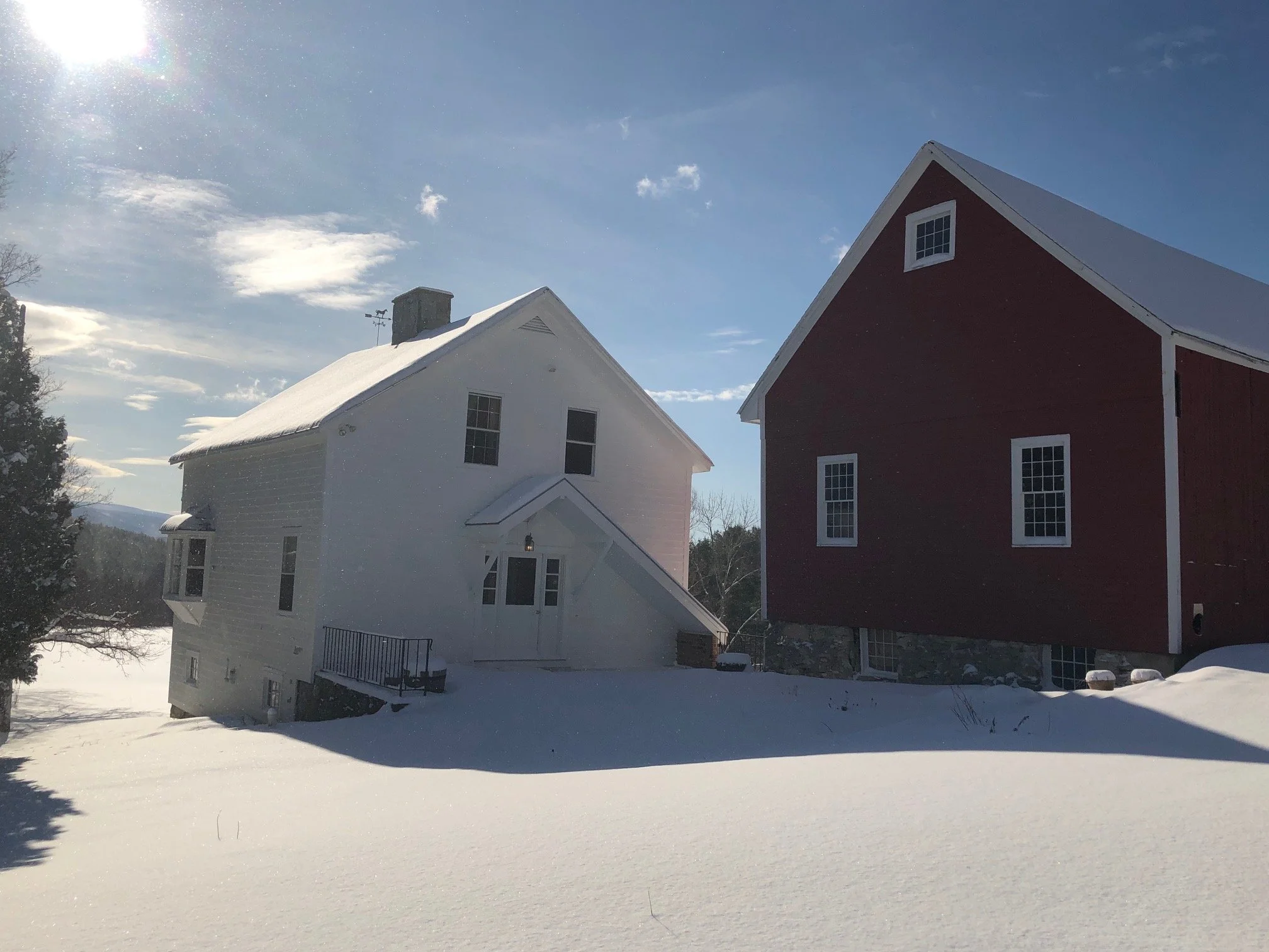 Levity Mountain Cottage and Barn in the Winter