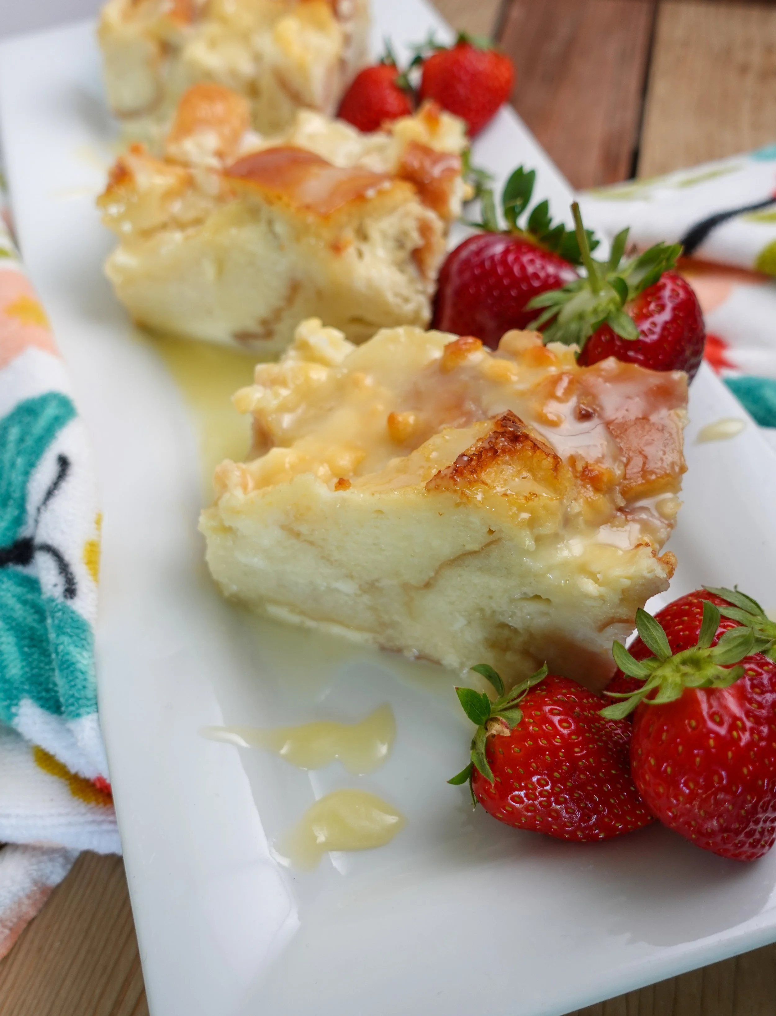 White Chocolate Bread pudding with White Chocolate Sauce 