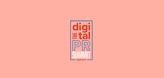 Digital The Digital PR Summit logo on a pink background.