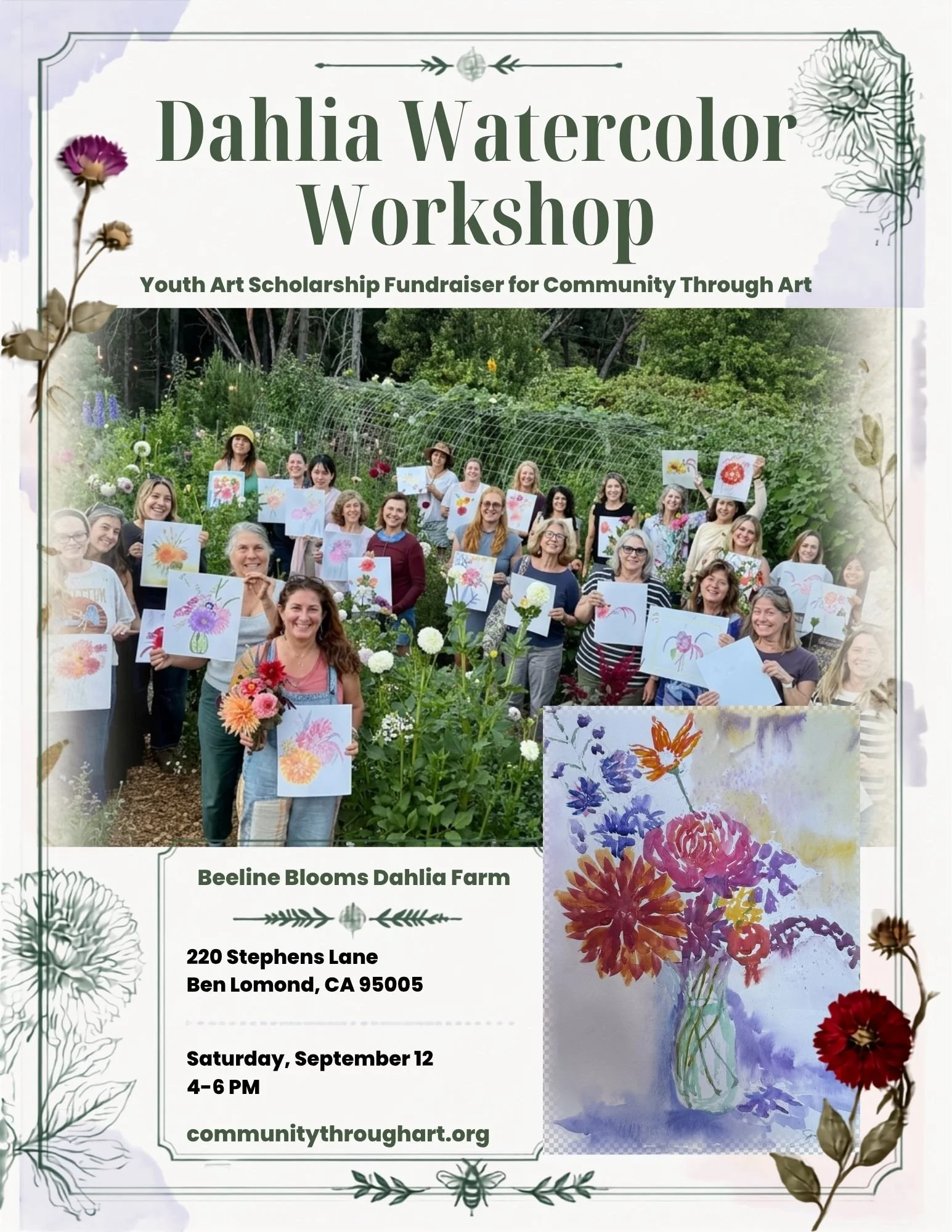 Dahlia Watercolor Workshop
