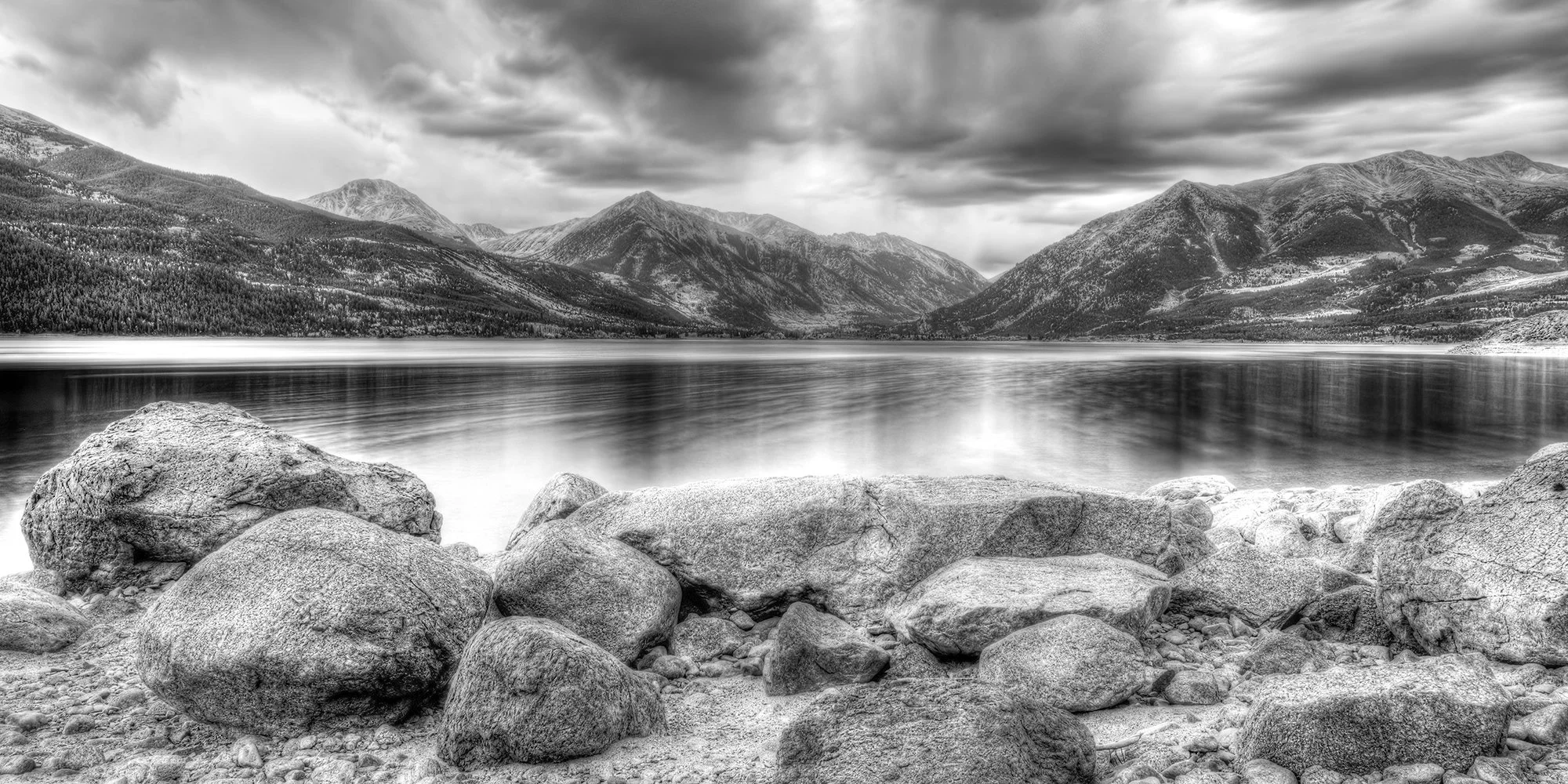 Twin Lakes Storm - Black and White