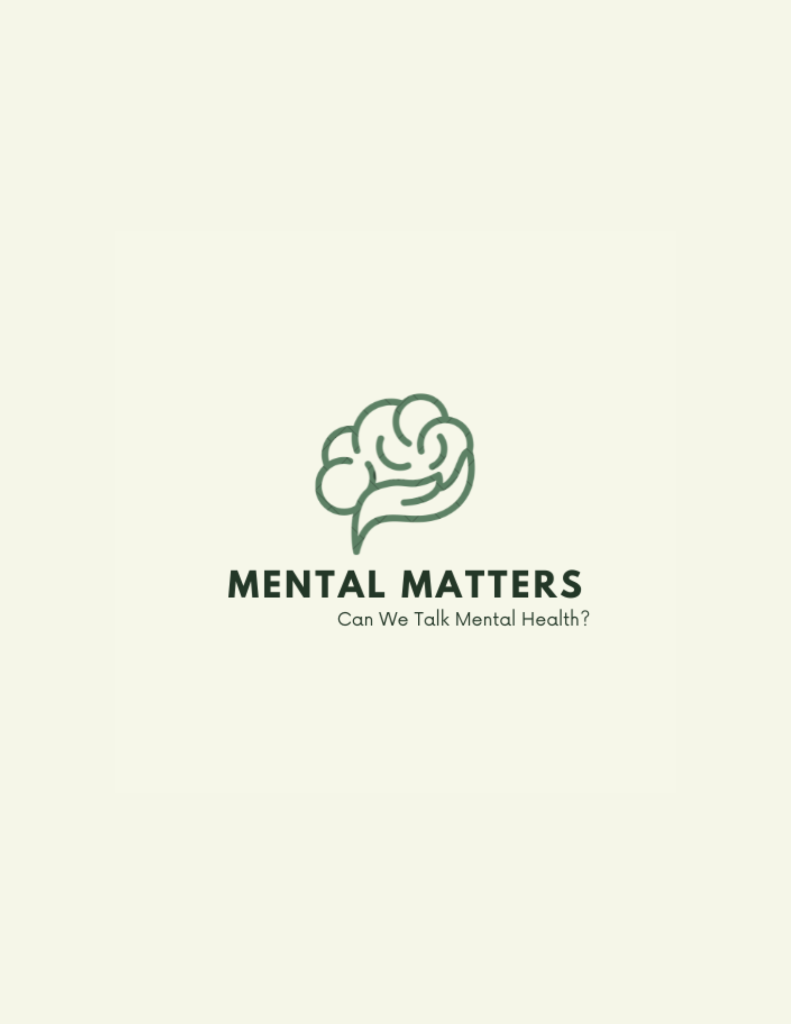 A logo with a stylized brain illustration above the text 'MENTAL MATTERS' and the tagline 'Can We Talk Mental Health?' on a light background.
