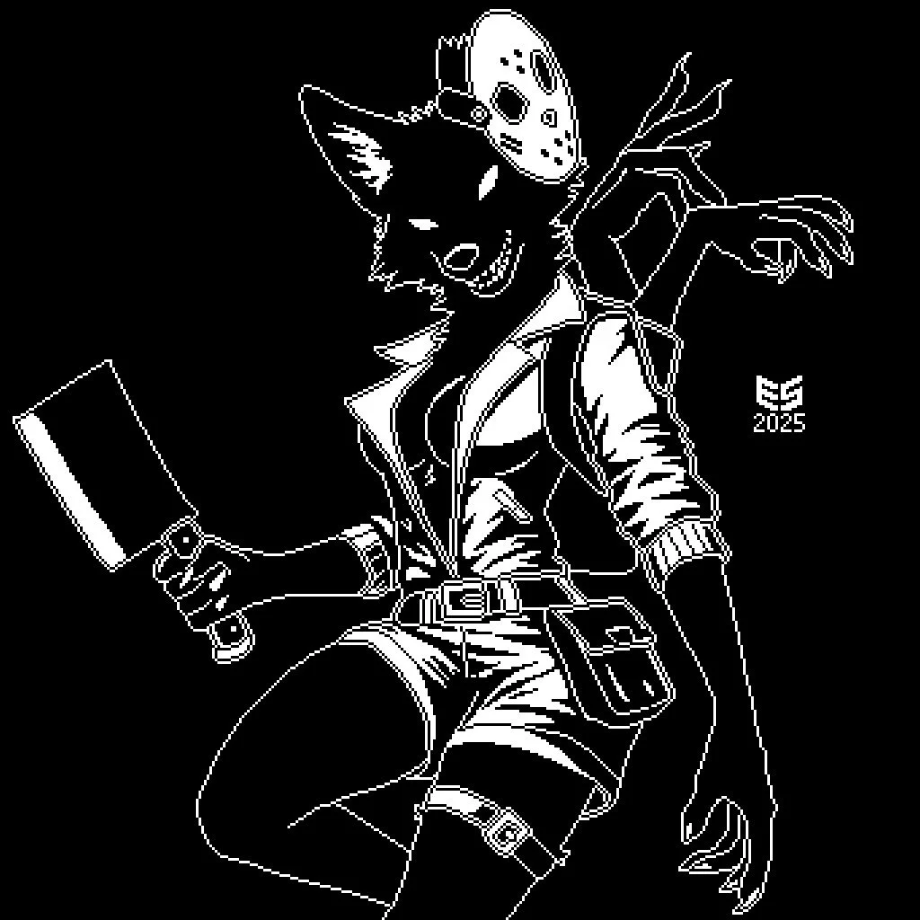 She's getting her "treats" either way...

#Furry #pixelart
