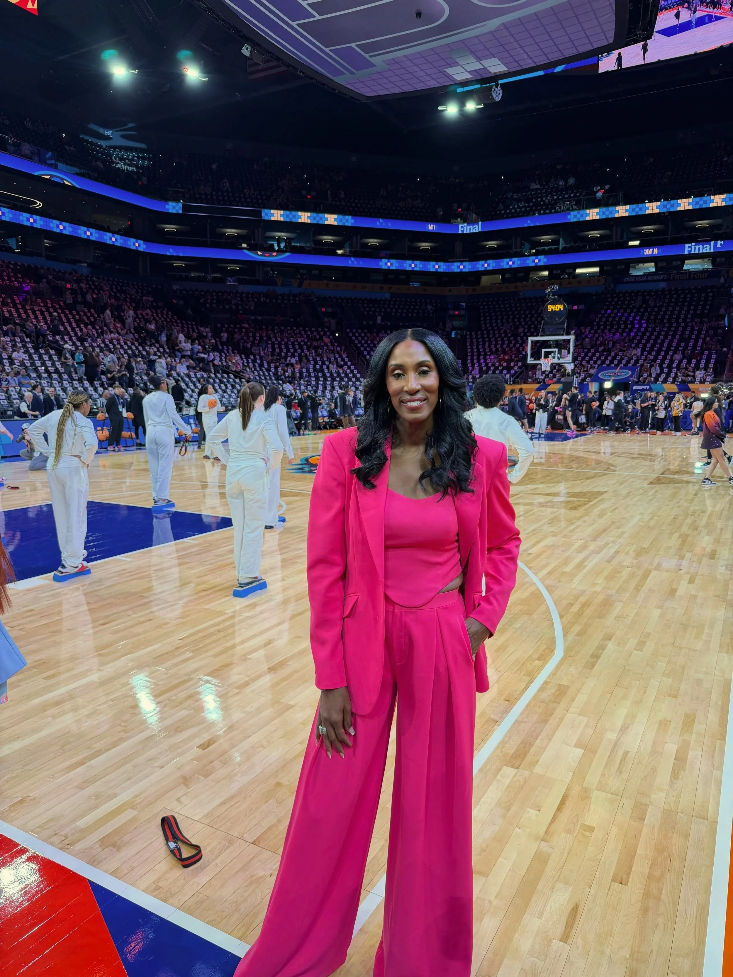 Lisa Leslie wearing 831 MINHLE custom suit