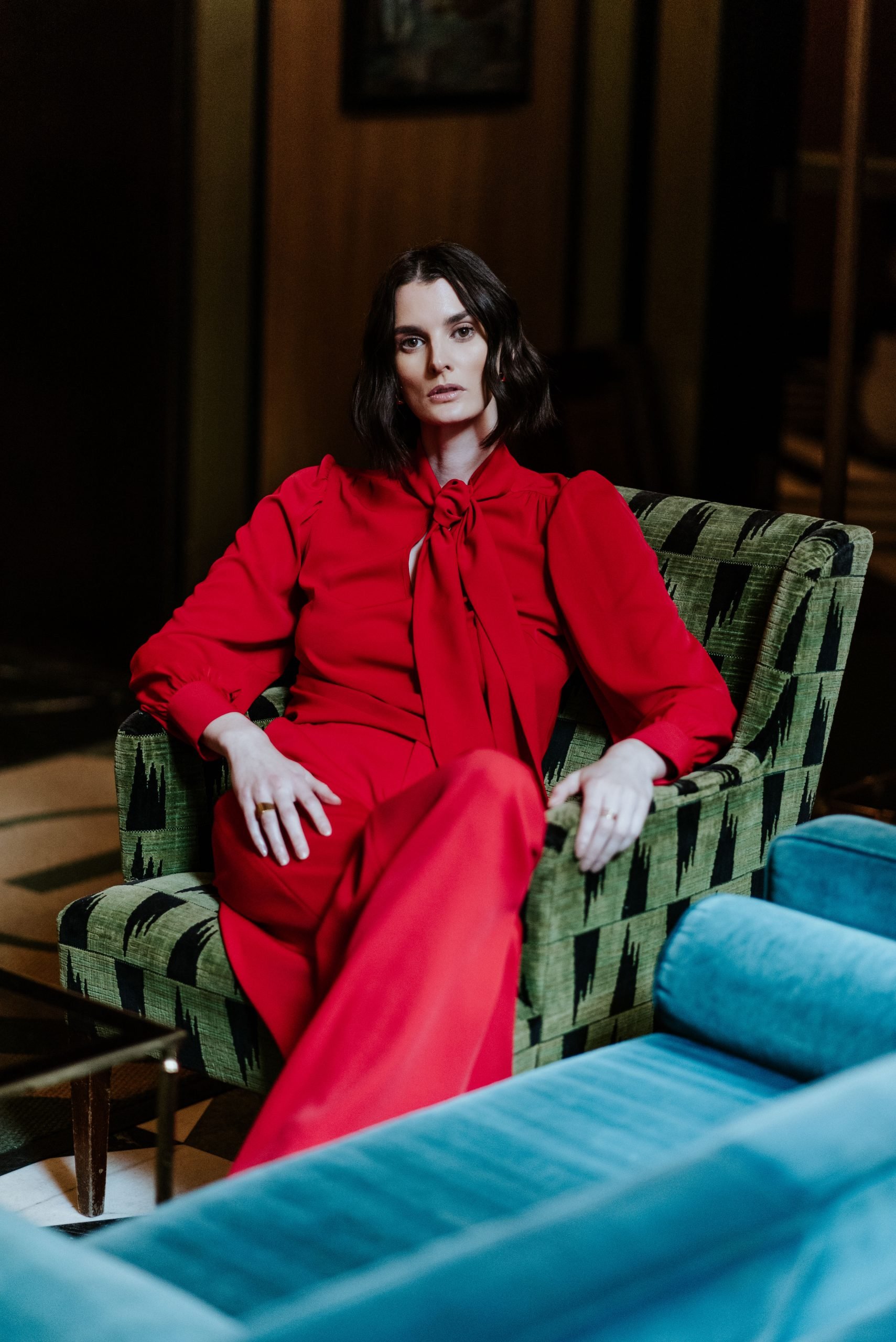 Silk Blouse with Tie Collar