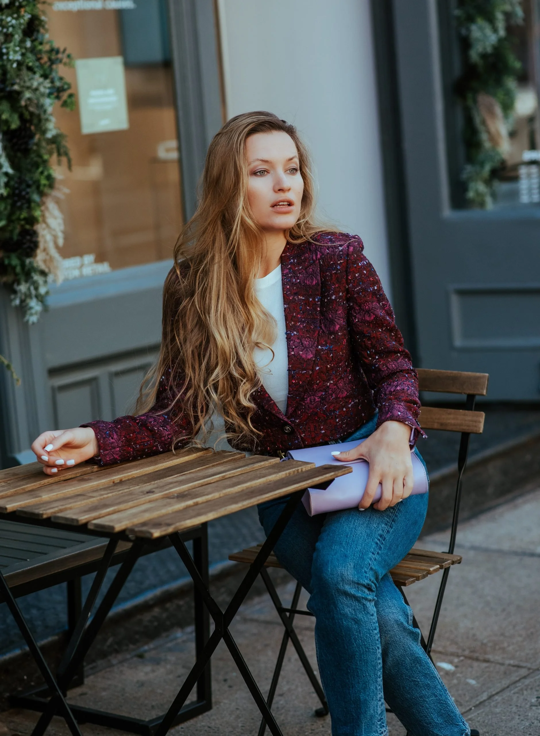 Wine-not Cropped Blazer