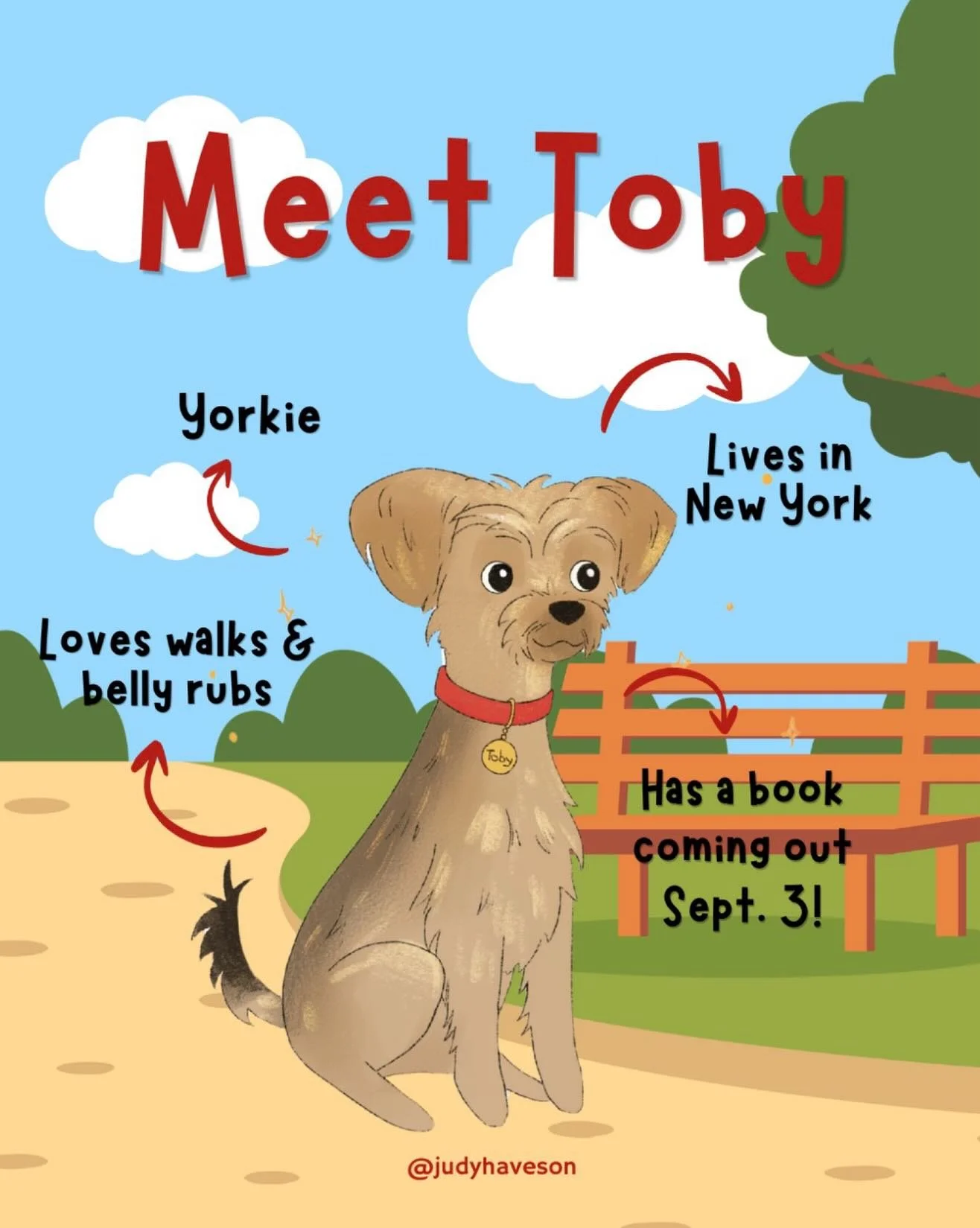 Meet Toby! 🐾

This adorable Yorkie is about to become your new favorite children&rsquo;s book character!

Here&rsquo;s what you need to know about Toby: 

🐕He&rsquo;s a Yorkie (obviously!) 
🗽Lives in New York 
🚶Loves walks &amp; belly rubs 
📚 Ha