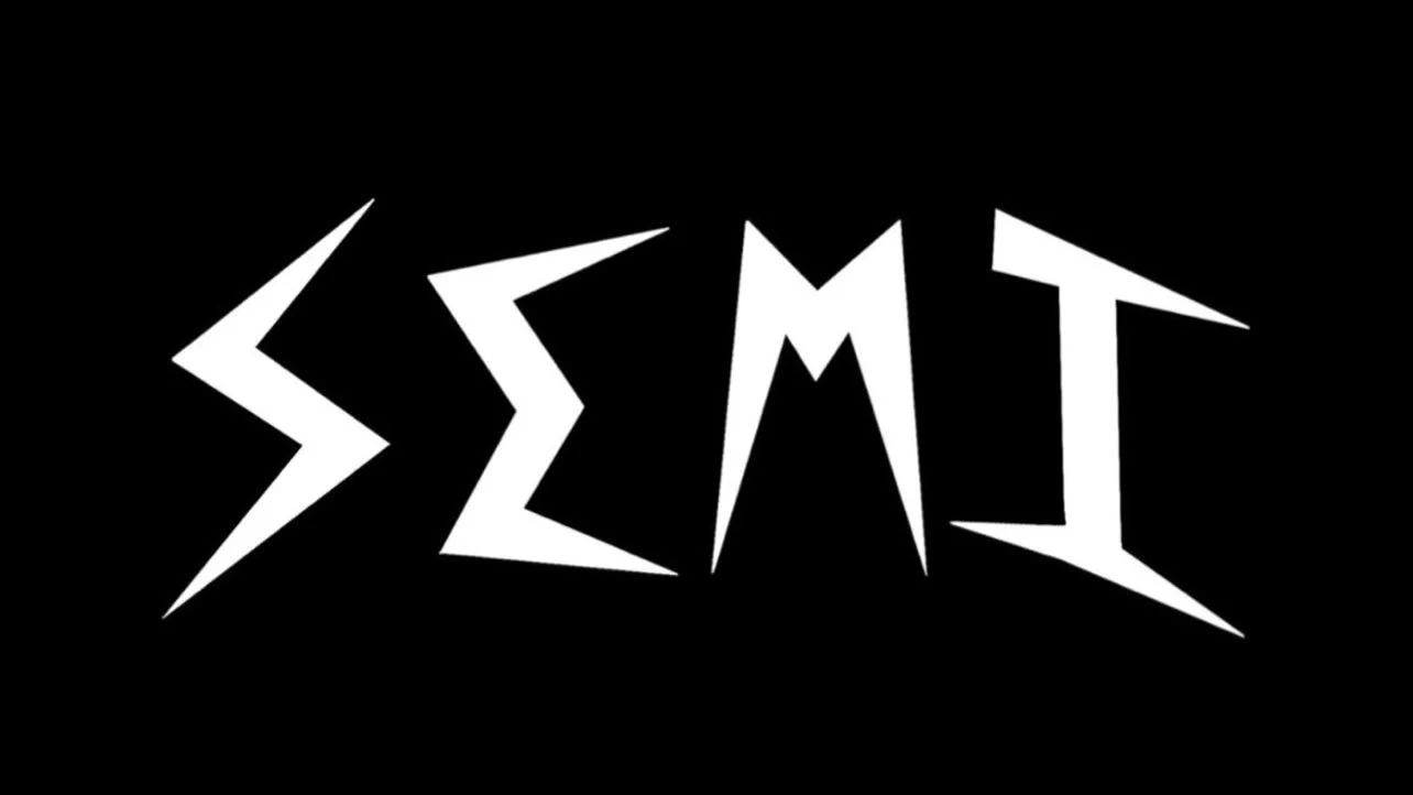 The word 'SEME' written in stylized, jagged, white letters on a black background.