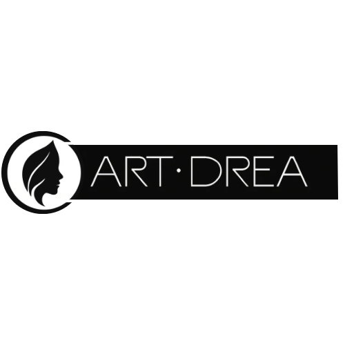 Logo with a stylized woman's face profile inside a circle and the text "ART DREA" next to it.