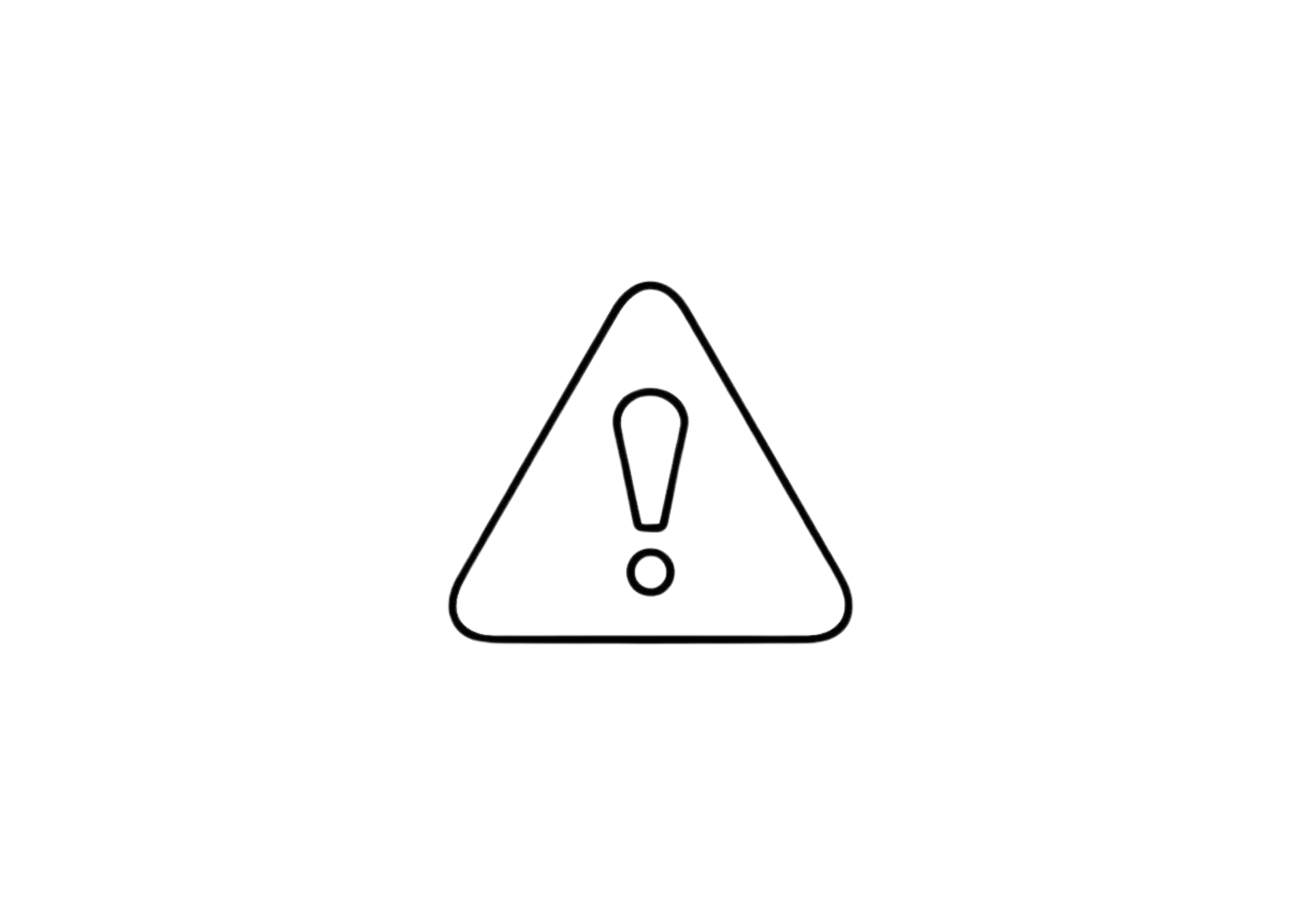 Symbole d'alerte avec un triangle où se trouve un point d'exclamation.