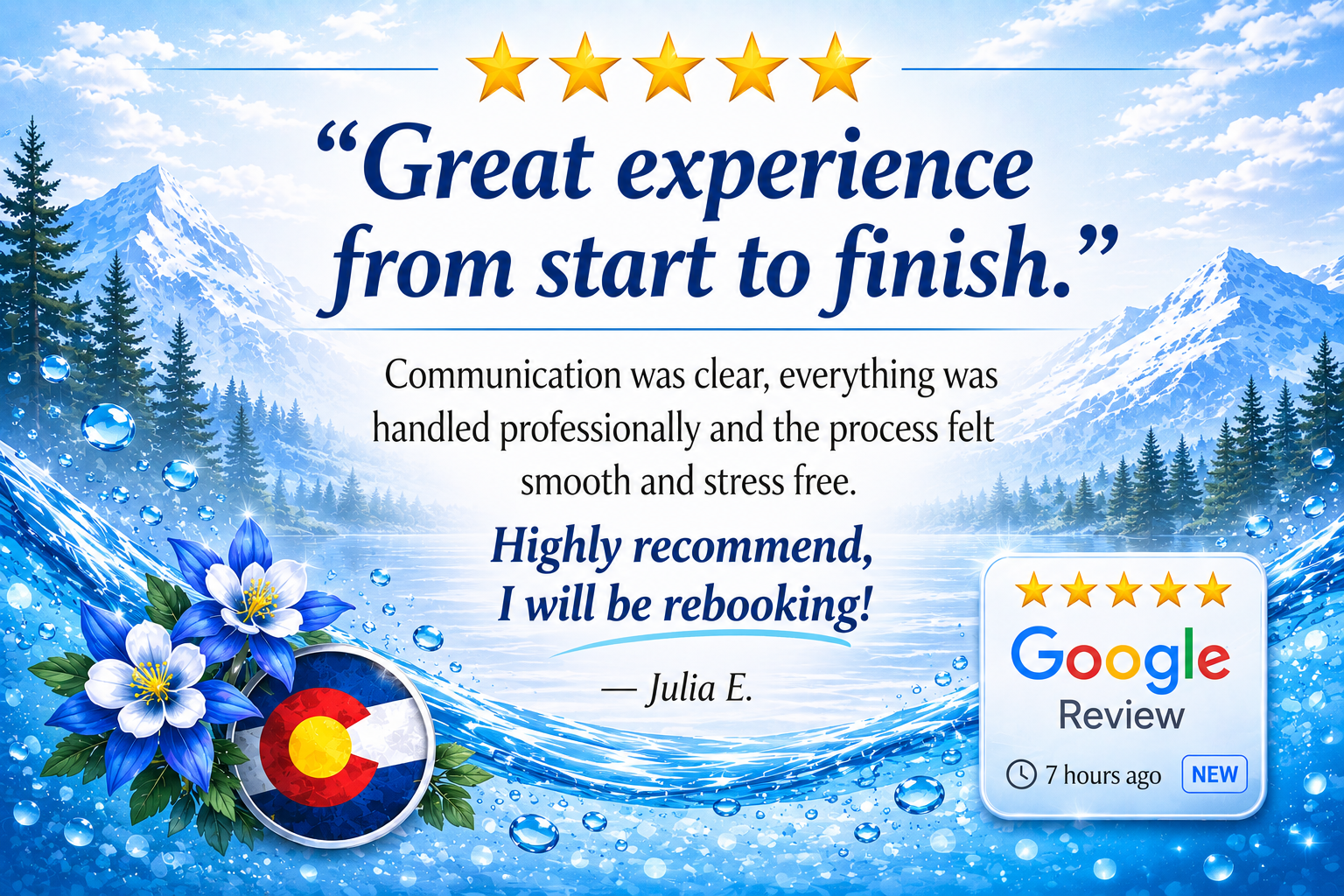 5 star review for colorado mobile iv medics saying communication was great