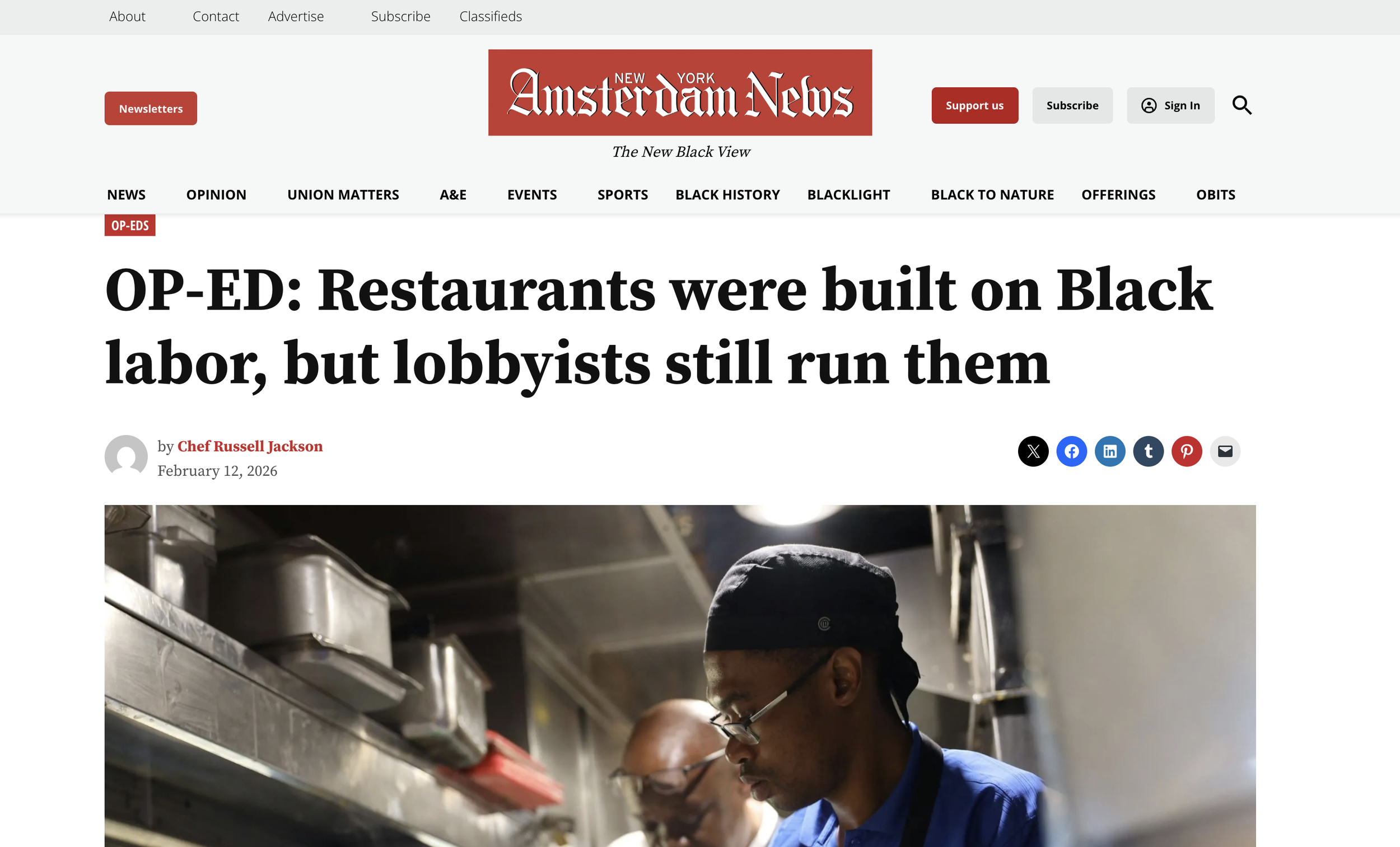 Op-Ed by Chef R Jackson